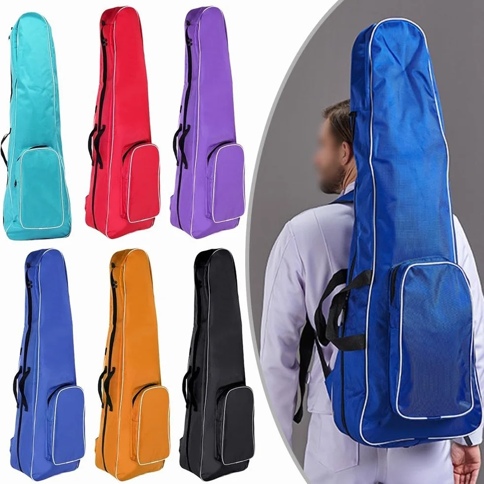 Lecreatekit Bolsa almacenamiento equipo esgrima resistente desgarro múltiples compartimentos rojo