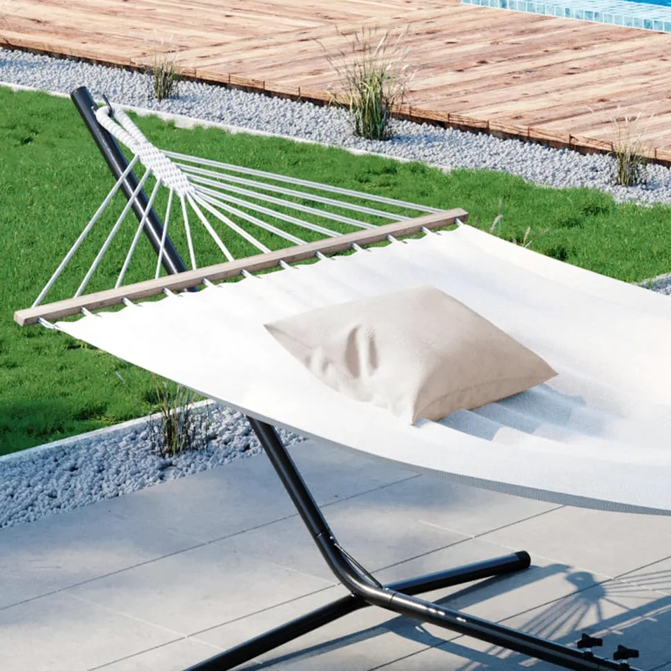OK-Living Hamaca, Blanco, 190 x 120 cm | apto para uso en interiores y exteriores, compatible con soportes