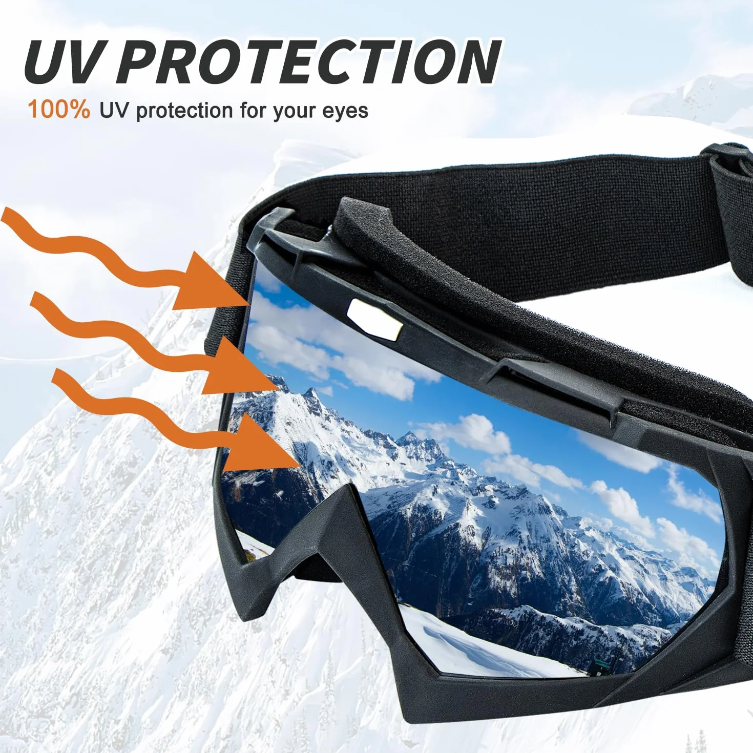 Gafas Windproof de Moto, Gafas Snowboard, Gafas telescópicas ajustables antipolvo y antivaho