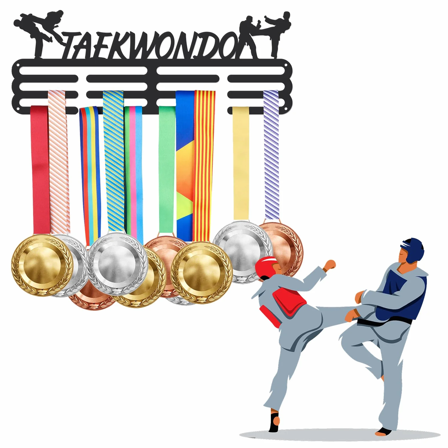SUPERDANT Medallero Taekwondo Colgador de Medallas Personalizado Regalos para Deportistas