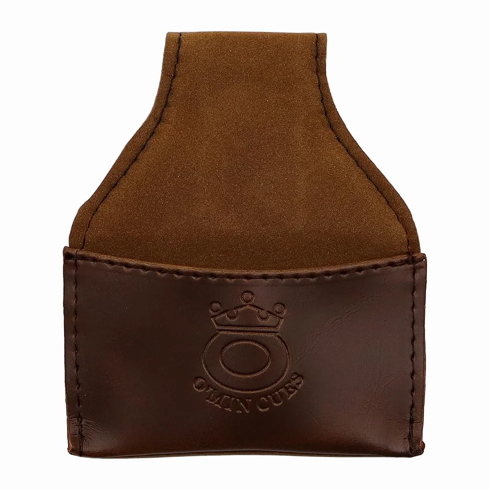 Bolsa de Tiza de Billar Portátil, Bolsa de PU, Negro y Marrón