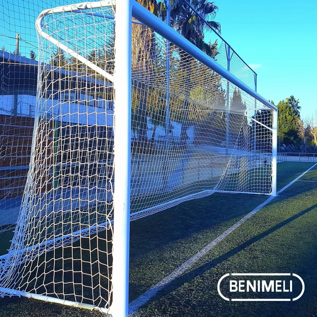Juego de Red para Portería de Fútbol-7 6x2x1x1.50 m Blanco 2 Unidades