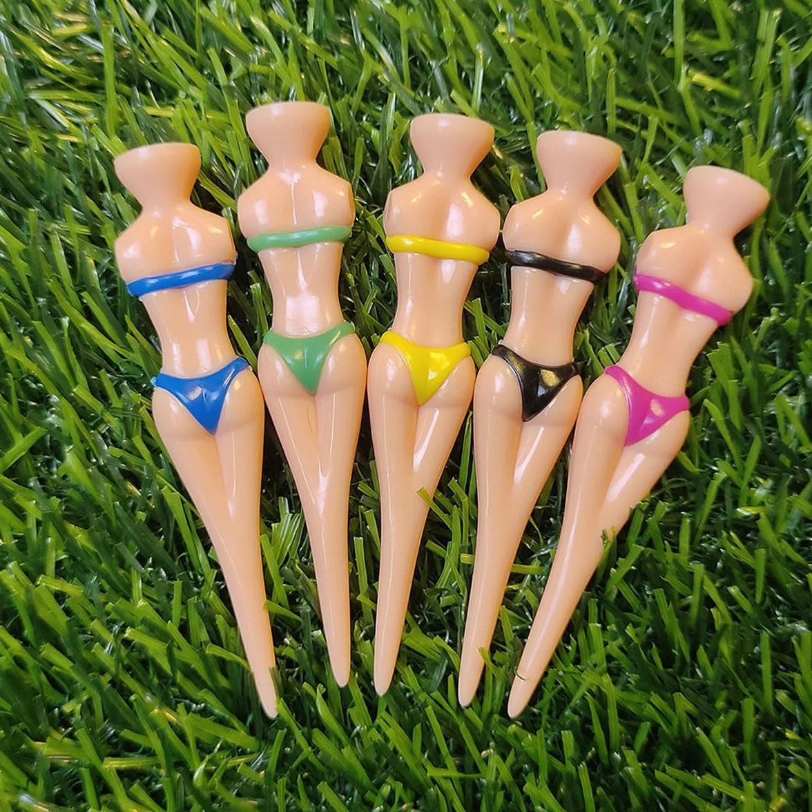 Tees de golf de plástico de colores con pinchos largos resistentes a la rotura