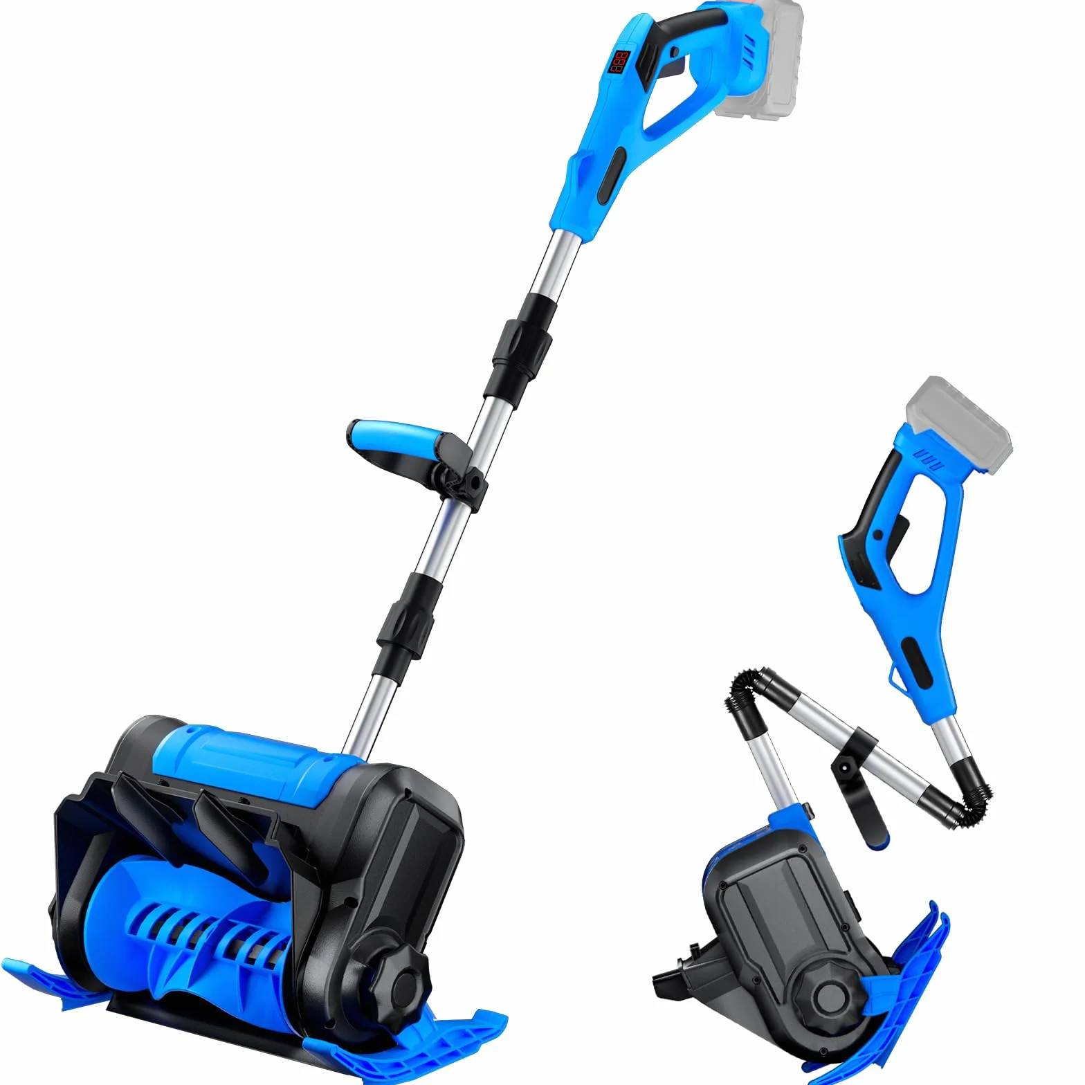 Quitanieves inalámbrico para batería Makita 21 V, quitanieves eléctrico (spazzola da Neve Wireless da 1000 W Fino a larghezza di lavoro 30 cm, distanza espulsione 8,5 m, profondità sgombero 17 cm)