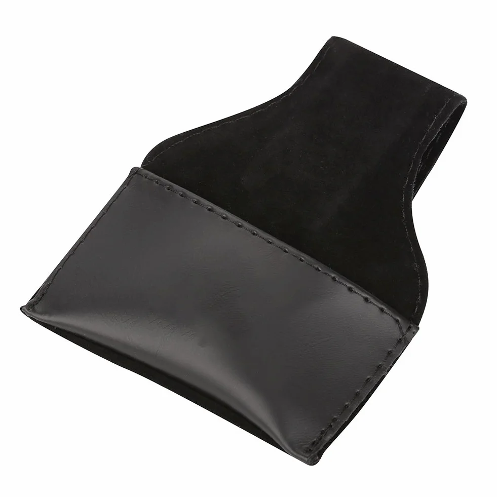 Soporte de Tiza Cue Portátil Billar Pool Cue Chalk Holder Bolsa de PU Negro