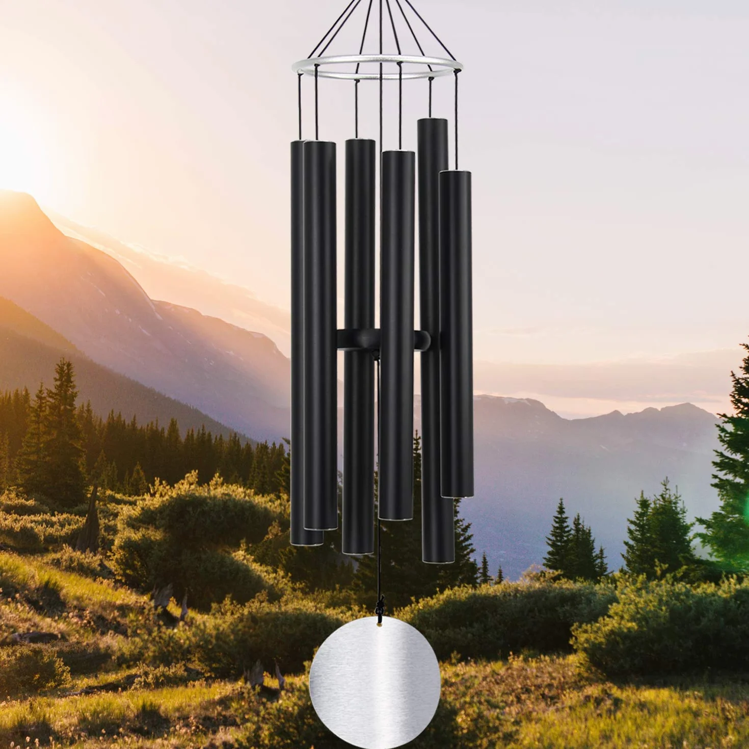 ASTARIN Campanas de viento para jardín, campanillas de viento grandes de 36 pulgadas para exteriores, afinadas, relajantes, relajantes, bajos, campanillas de viento conmemorativas de condolencias para
