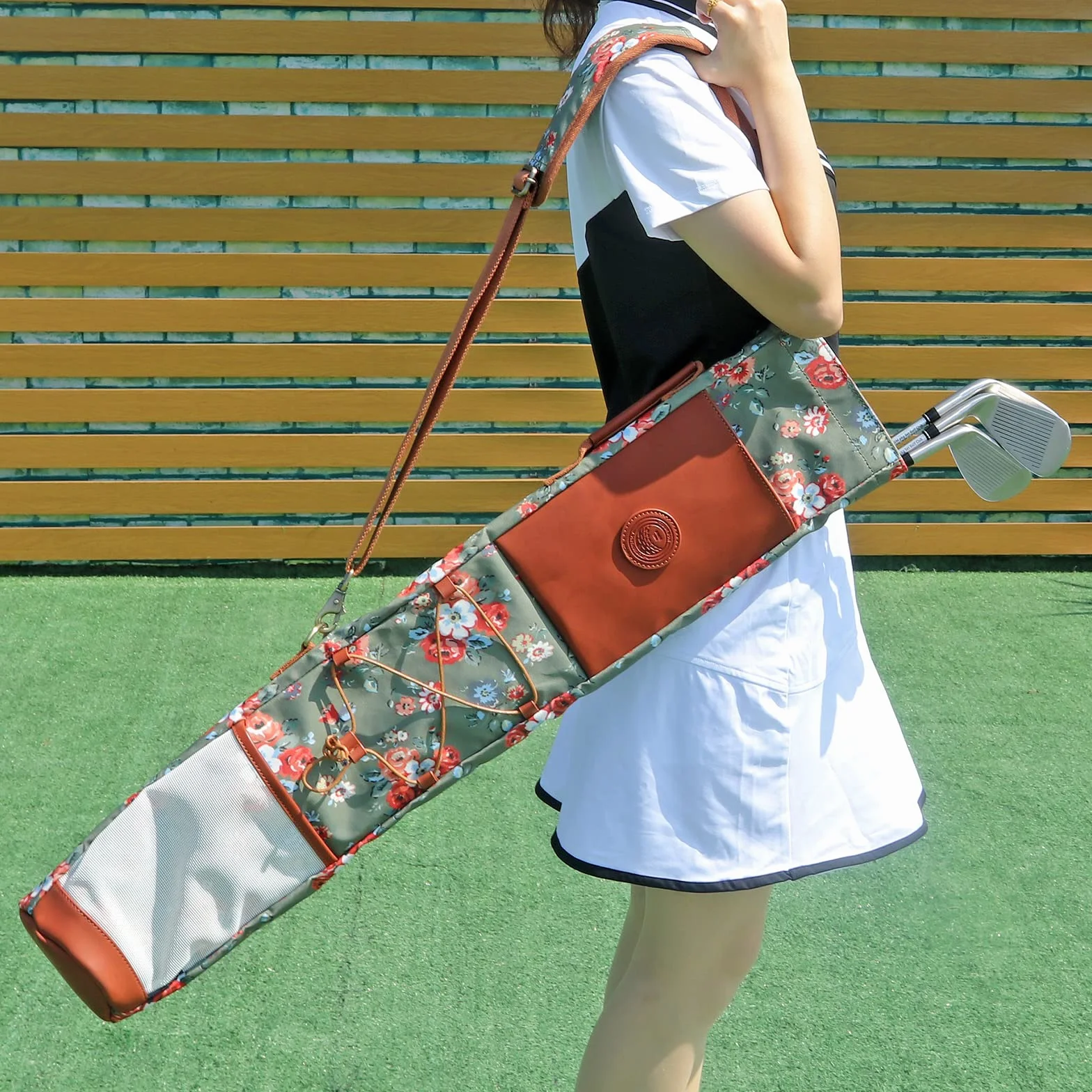 TOURBON Bolsa de lona impermeable para golf para mujer viaje