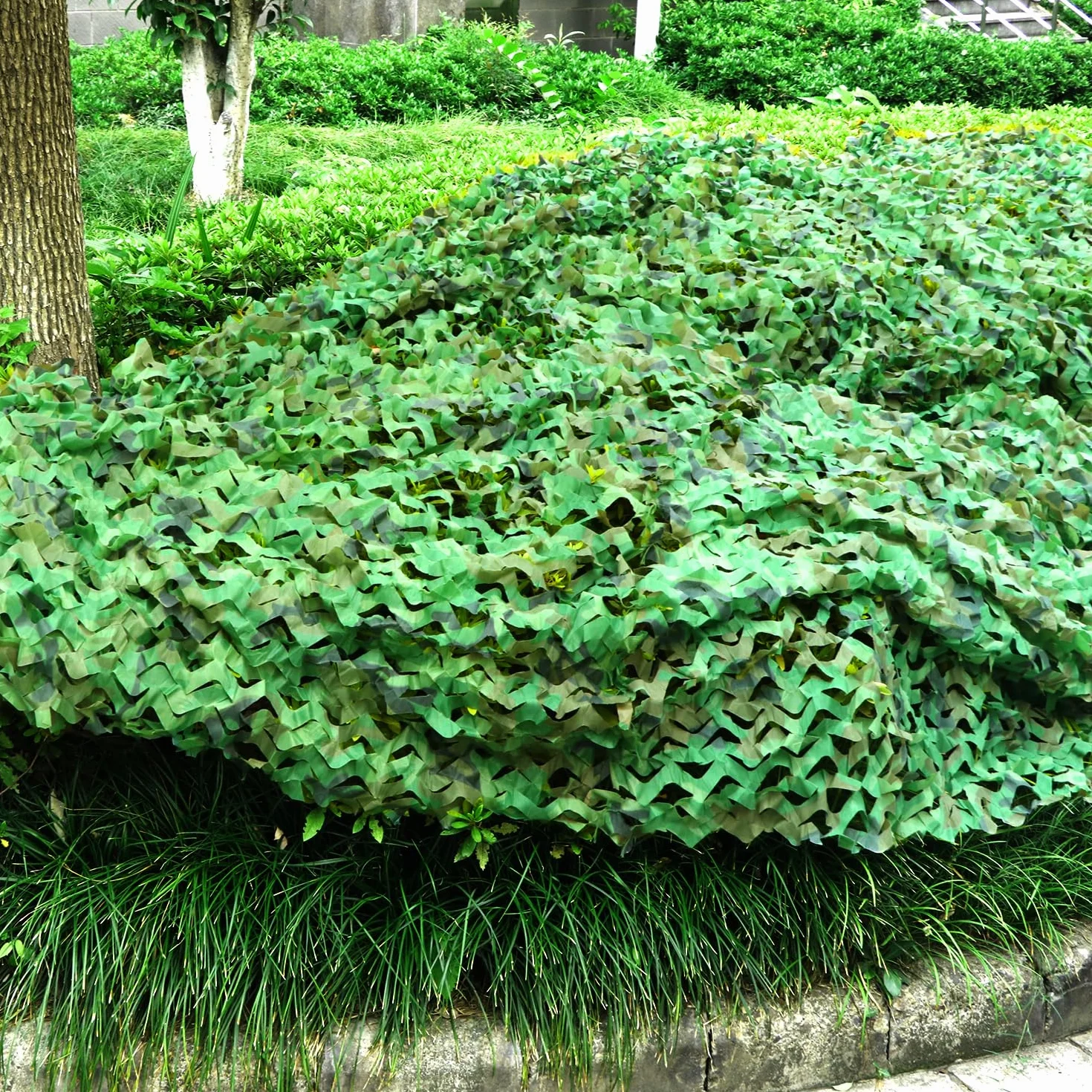 QWORK Red de Camuflaje 4m x 6m, Red Camuflaje Sombra Exterior, para Caza al Aire Libre