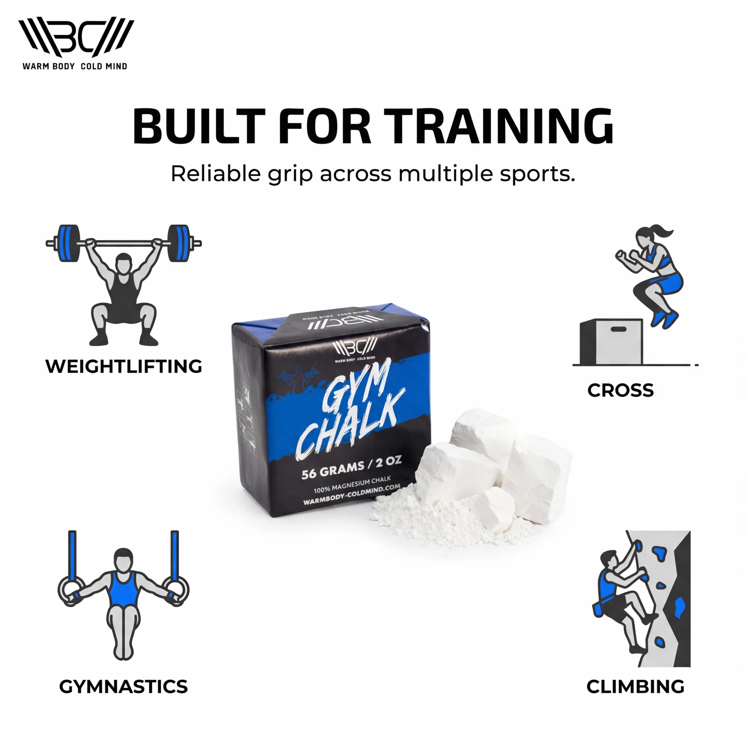 Bloque de Tiza para Levantamiento de Pesas - Gym Chalk Block, Carbonato de Magnesio, Crossfit, Escalada