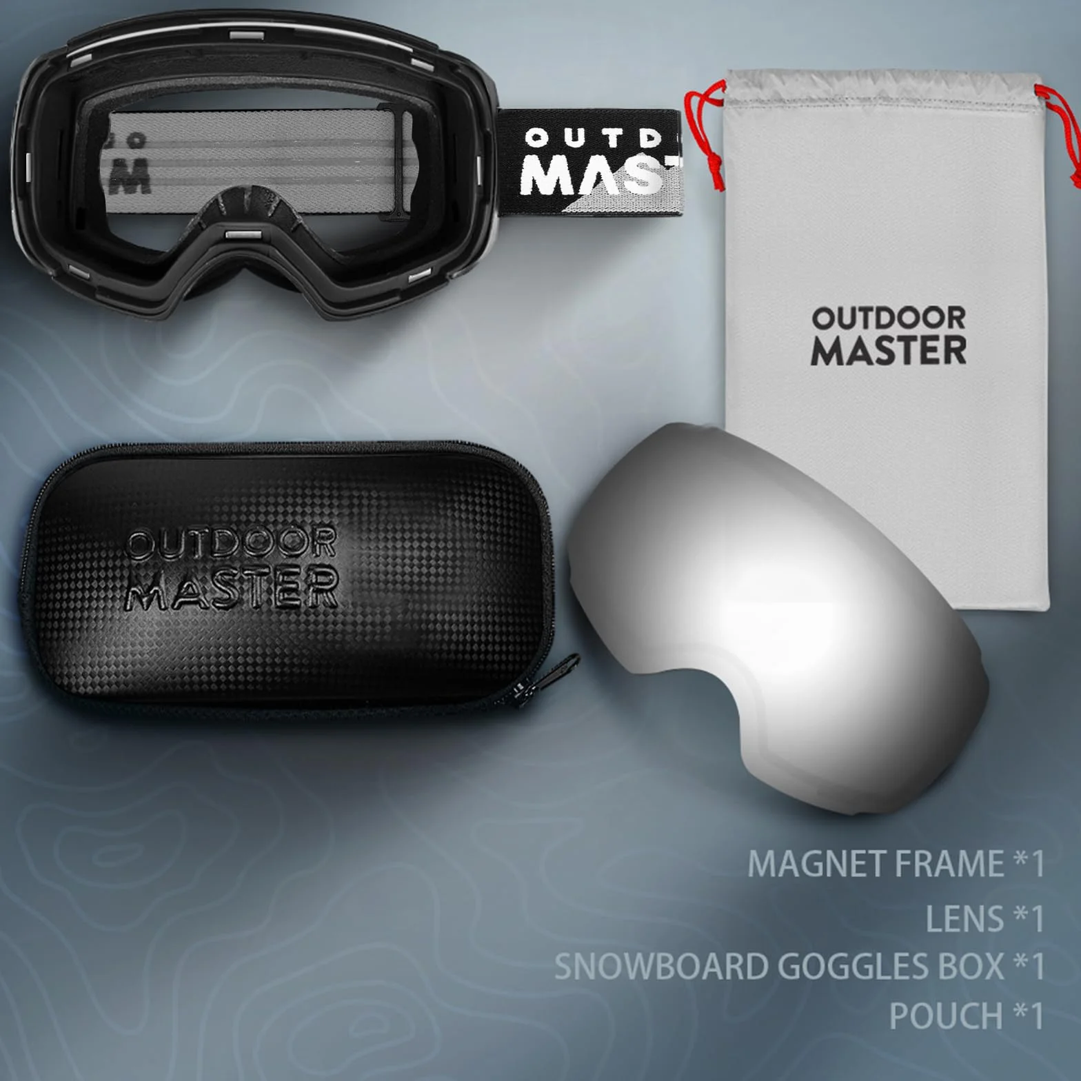 OutdoorMaster Gafas de Esquí PRO Lente Intercambiable Sin Marco Protección UV400 Ski Snowboard Mujer Hombre