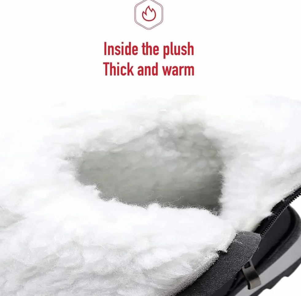Botas de Nieve Impermeables Aisladas para Mujer con Cremallera