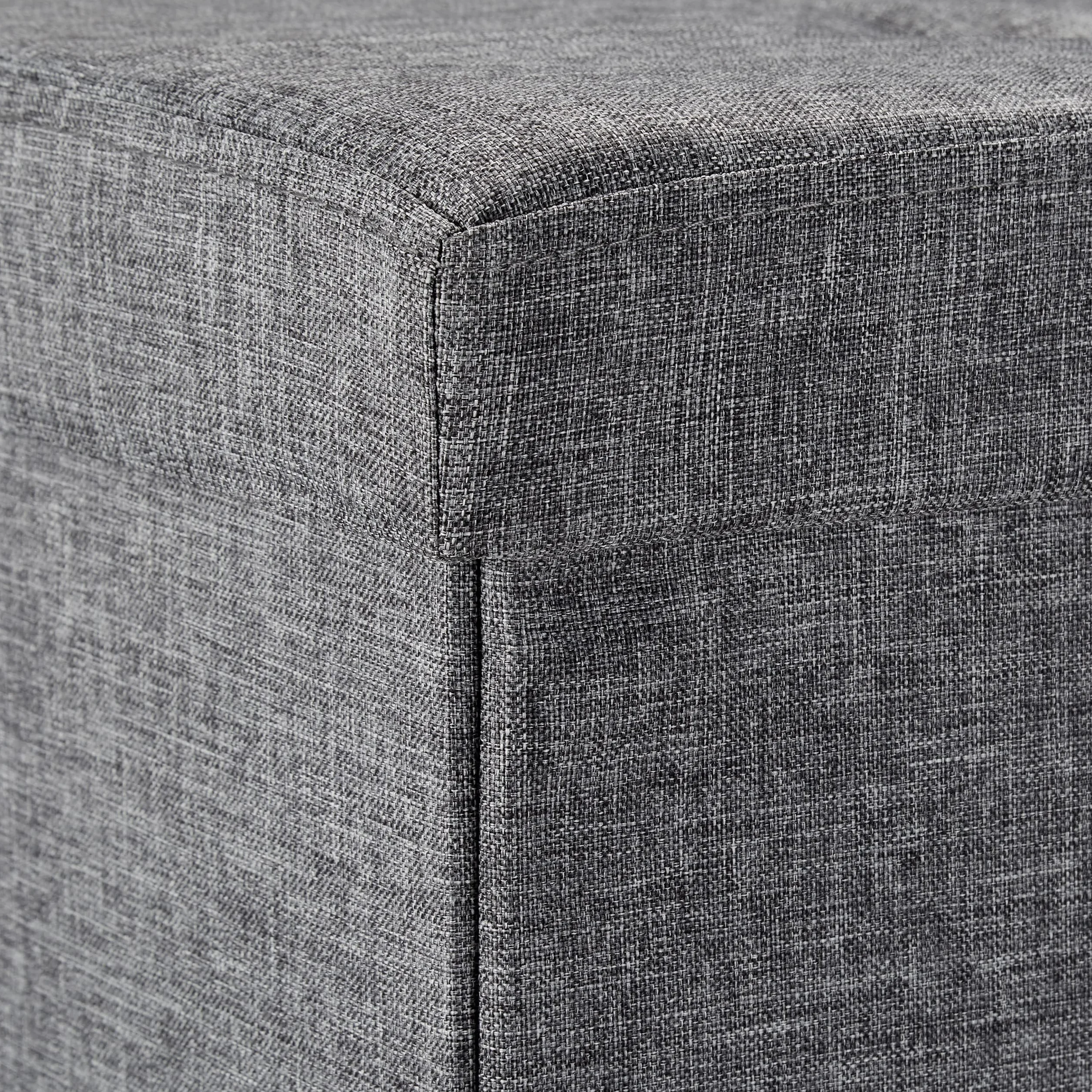 Relaxdays Banco otomano Plegable XL, Resistente, Taburete Plegable con Tapa extraíble, 38 x 76 x 38 cm, Gris Oscuro