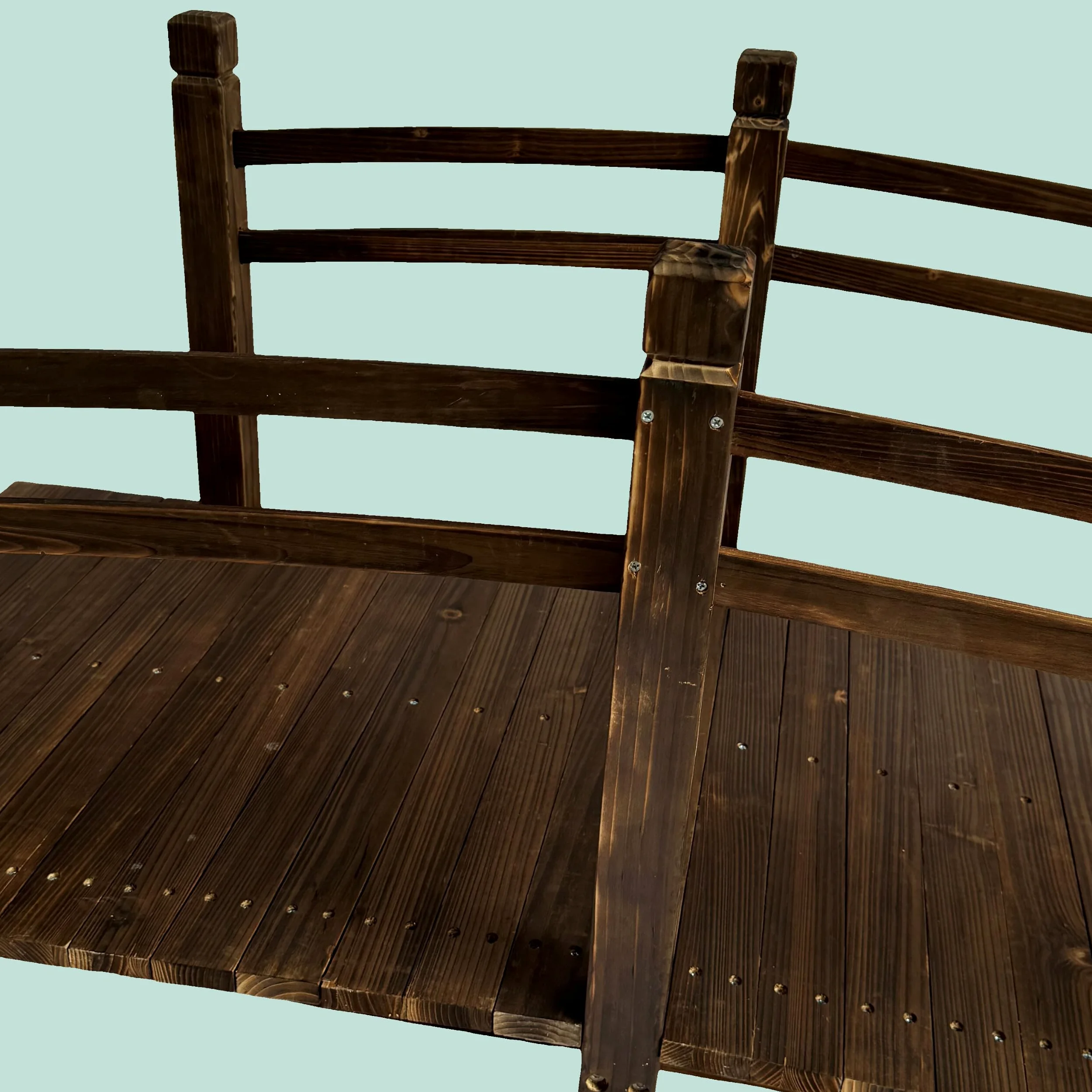 Relaxdays Puente de jardín de Madera de Abeto 58x171.5x75 cm 200 kg marrón