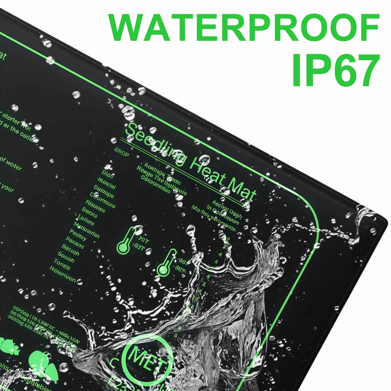 Estera calefactora para plantas: 25 x 53 cm Estera calefactora para plántulas, controlador de termostato para la germinación de planta, almohadilla calefactora para invernaderos y para reptiles