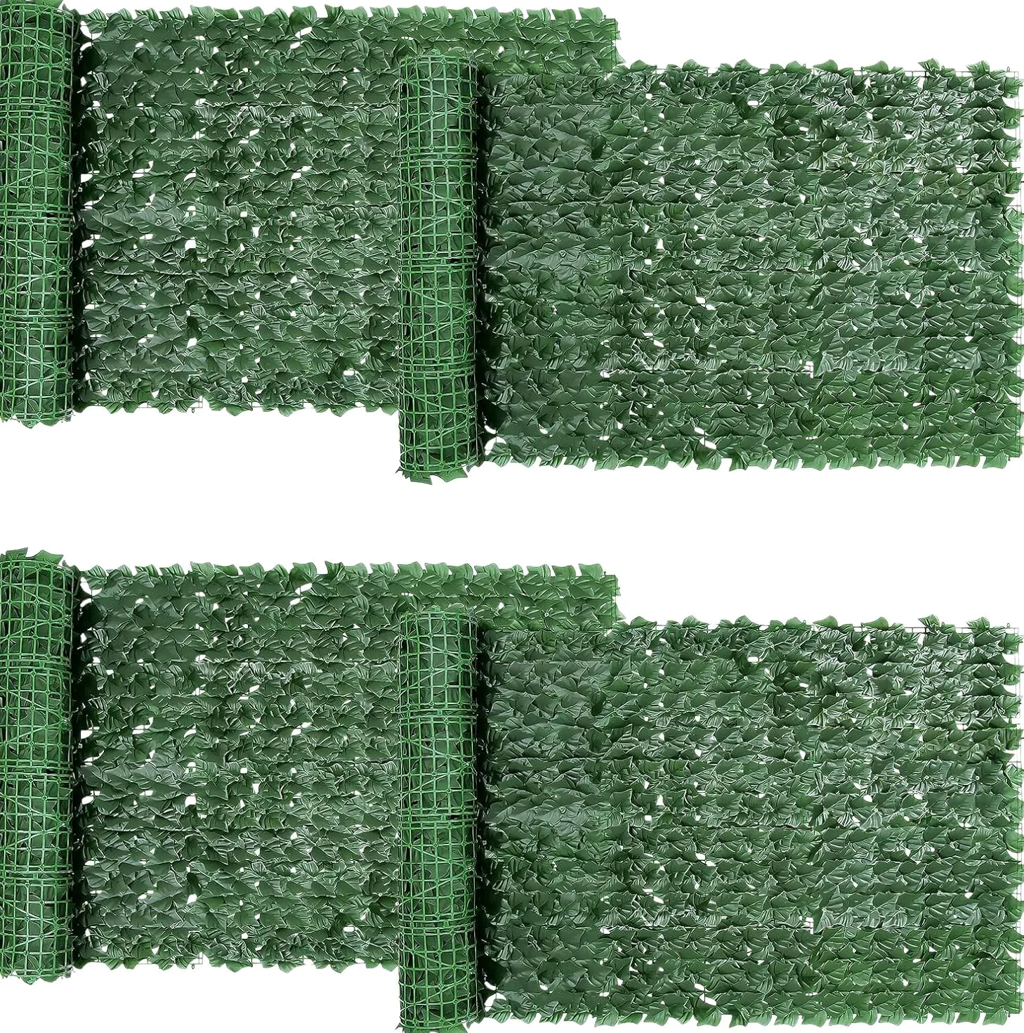 Valla de privacidad artificial de hiedra artificial, 1 m x 3 m, expandible, valla artificial para balcón, protección visual, hiedra, panel de privacidad para jardín, decoración de hojas de zarcillo, 4