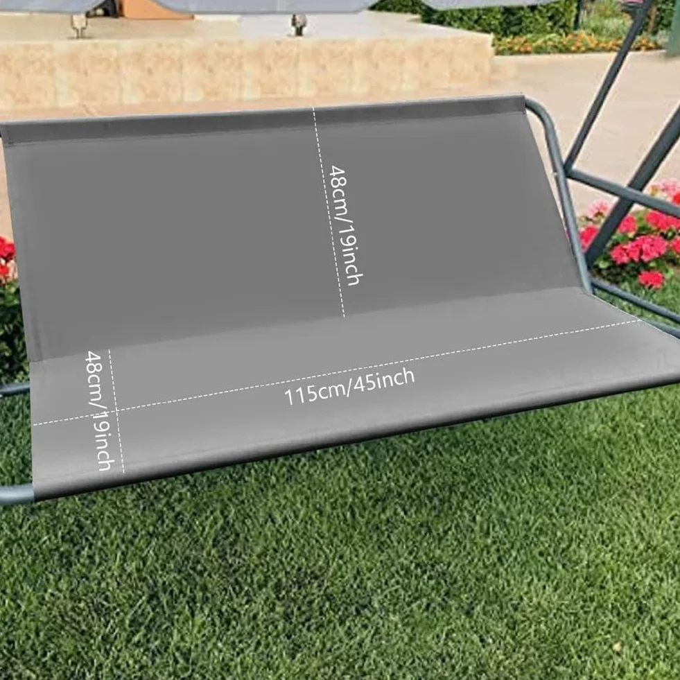 Funda de repuesto para asiento de columpio de tela Oxford 600D, funda para silla de columpio de jardín, para balcón, porche, patio, jardín (115 cm x 48 cm x 48 cm) (gris)