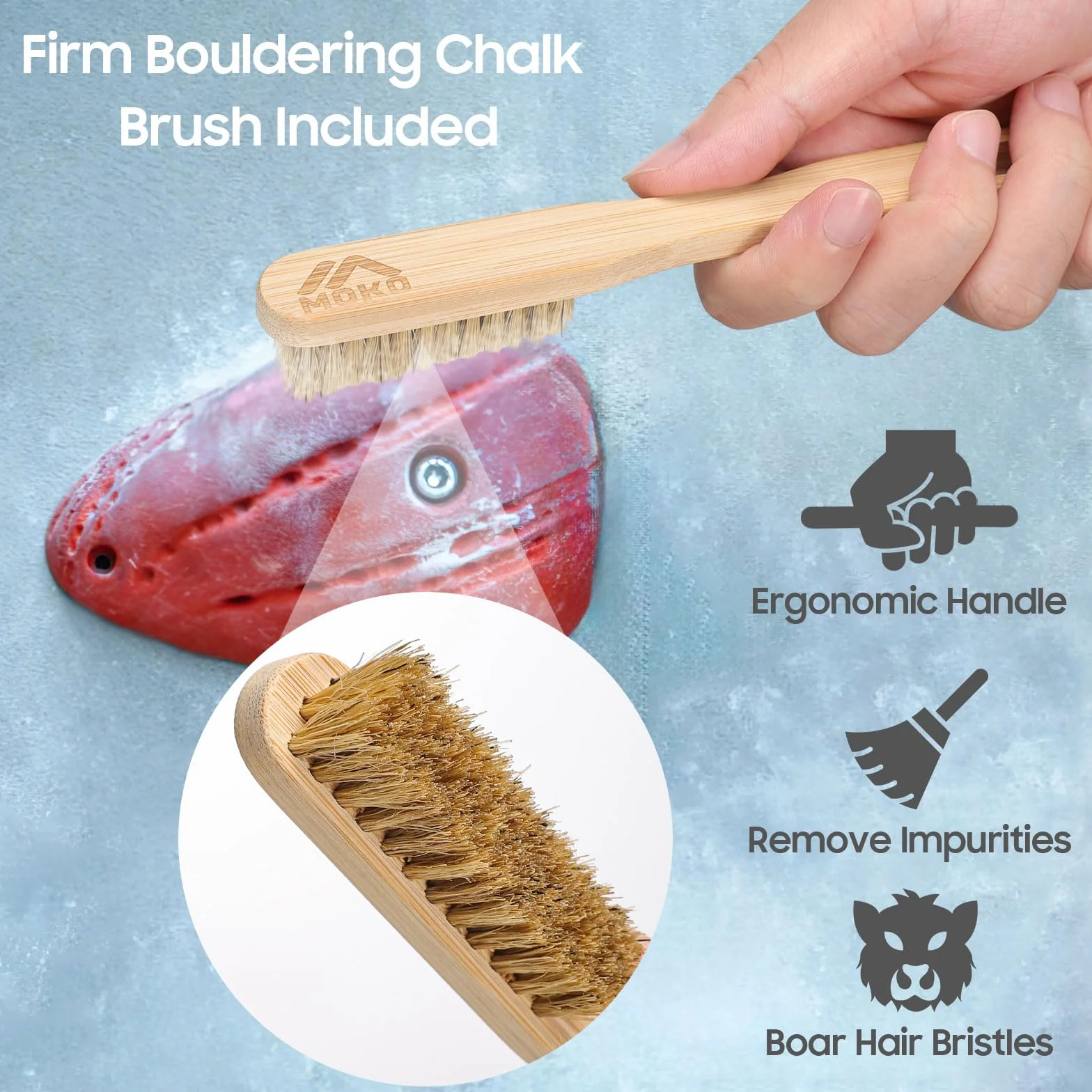 MoKo Bolsa de Magnesio Escalada con 2 Bolsillos Cremallera y Cinturón Ajustable