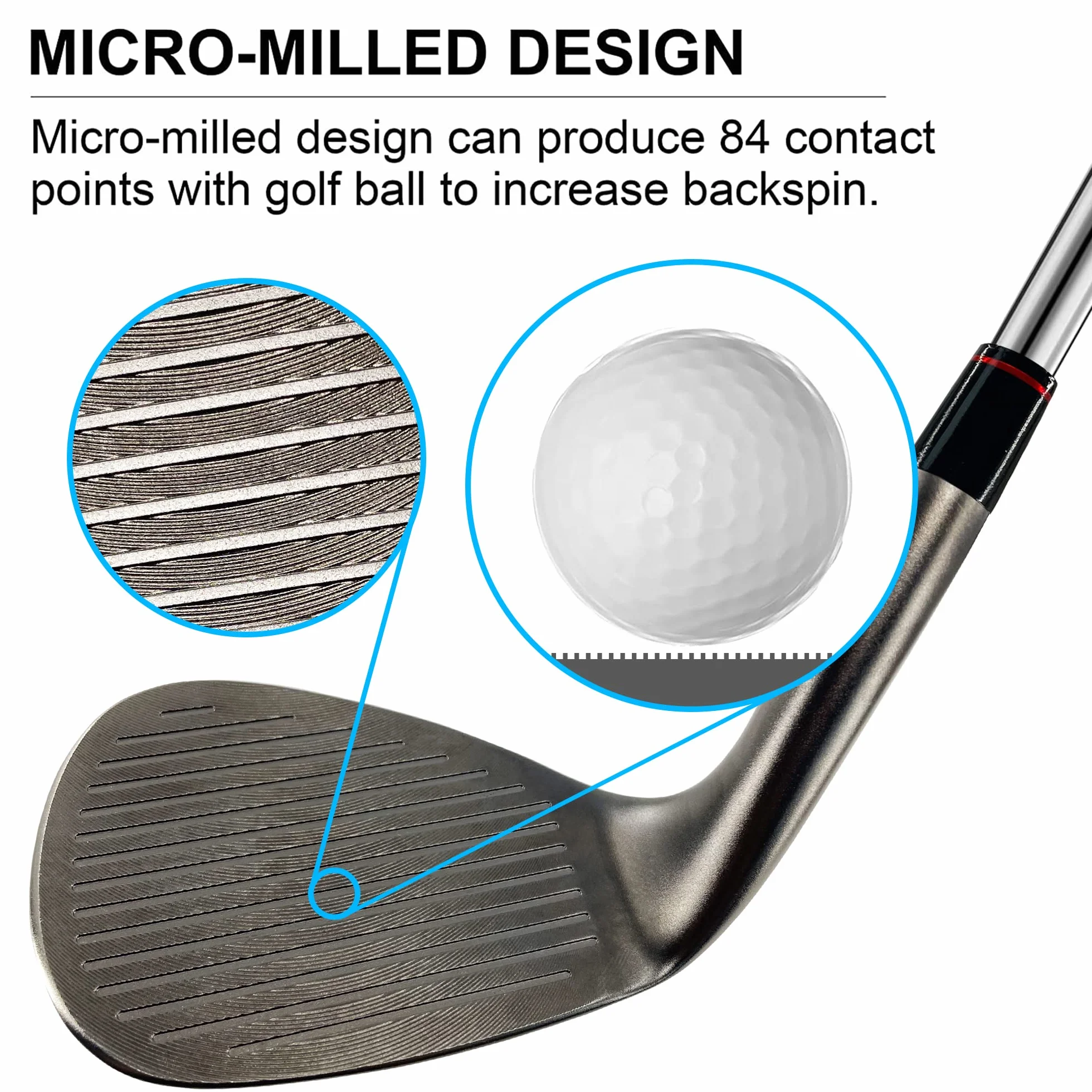 Yamato Juego de cuñas de golf 50/52/54/56/58/60 para hombre y mujer cara fresada