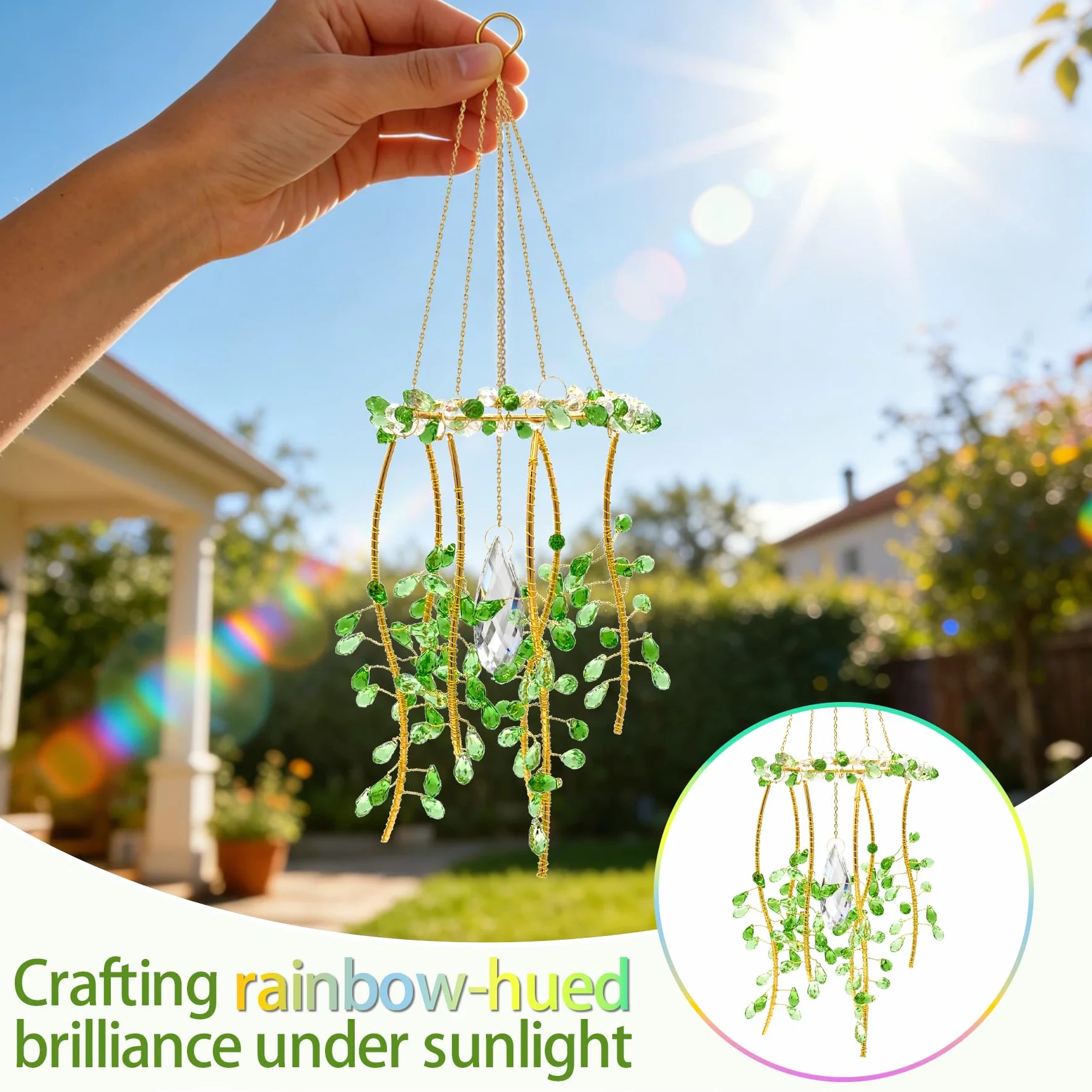 VEEKAY Atrapasoles de Cristal,Colgante Suncatcher Ornamento,Sun Catcher para Ventanas y Jardines,para Casa, Jardín, Oficina