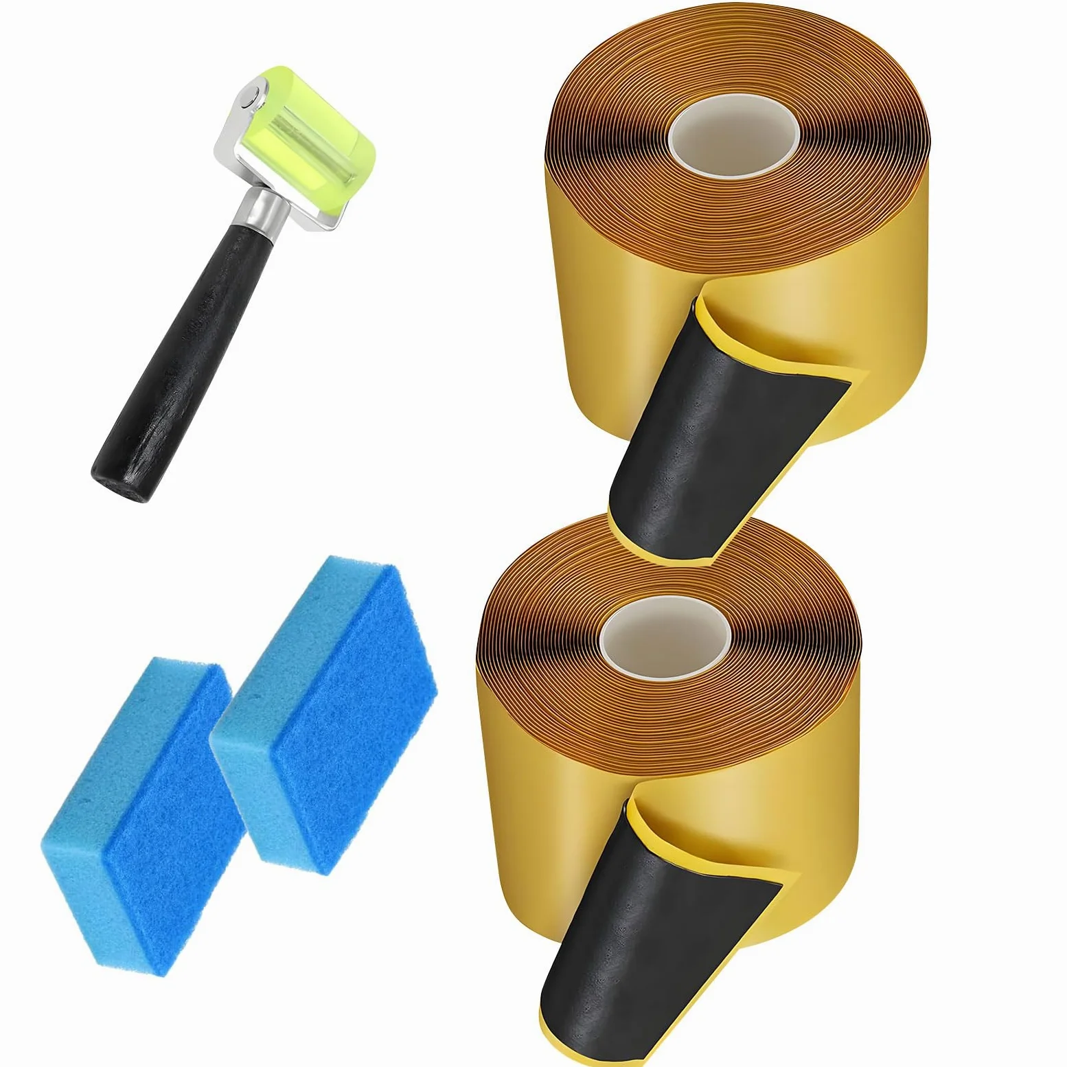 Cinta Adhesiva Fuerte para Revestimiento de estanques, Cinta Adhesiva de Doble para Costuras para sellar Grietas y prevenir Fugas de Agua, Adhesivo de butílica para Costuras de Revestimiento