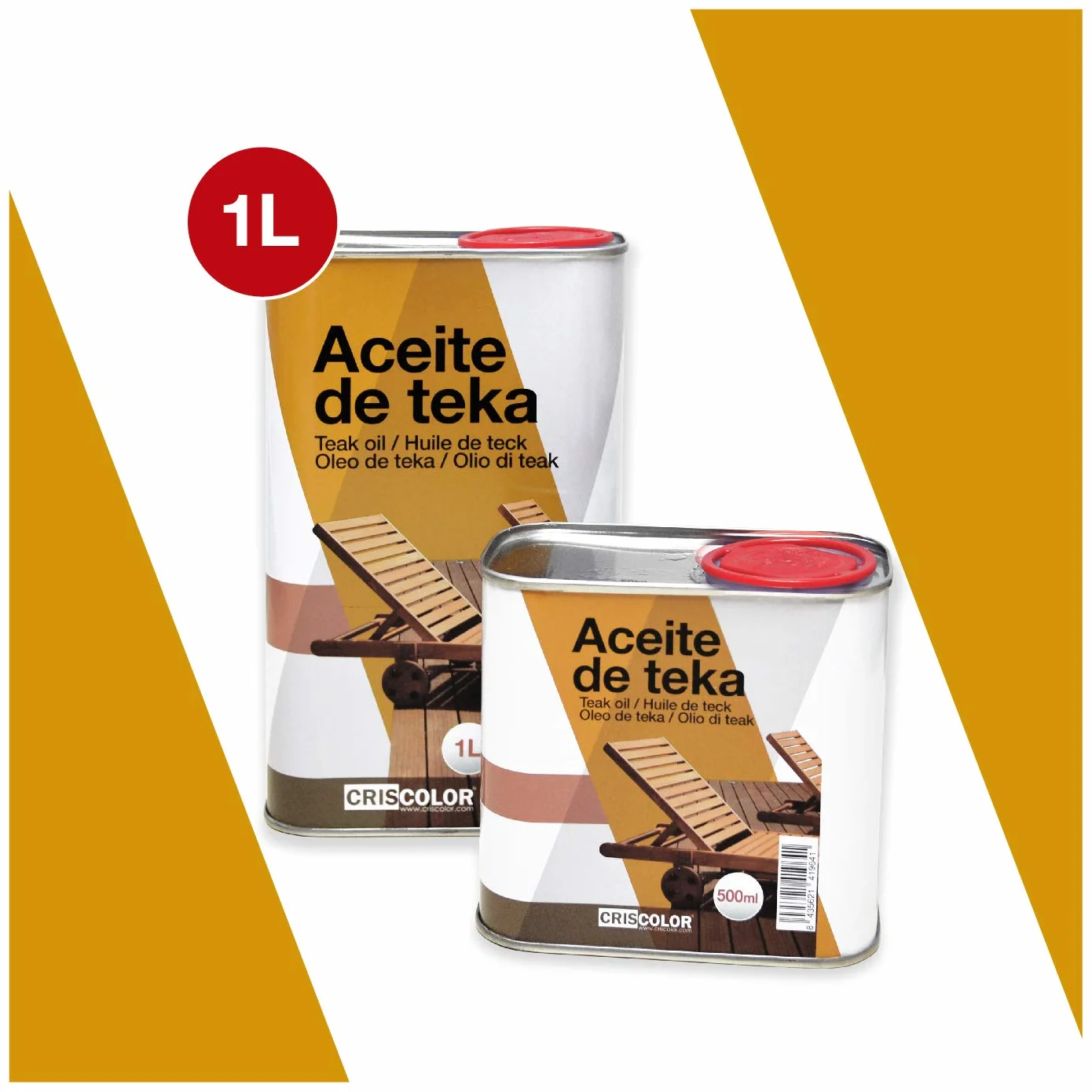 Aceite para Teca - Nutre, revitaliza y enriquece la madera. Máxima protección para tus muebles de Jardín. (1 Litro)