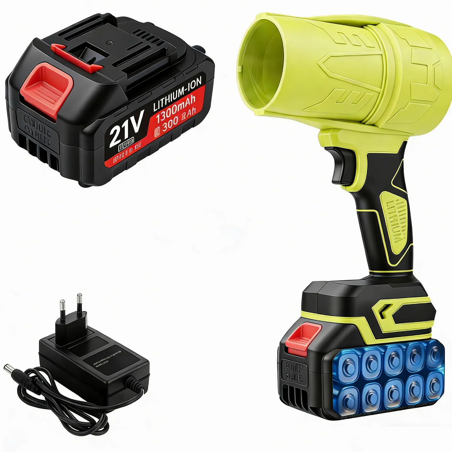 Soplador de Hojas Inalámbrico con Batería, 35000RPM Soplador Turbo Jet Blower, Súper Potente, con Baterías 1300mAh, Soplador de Chorro Turbo para Teclado de Ordenador, Coche, Al Aire Libre