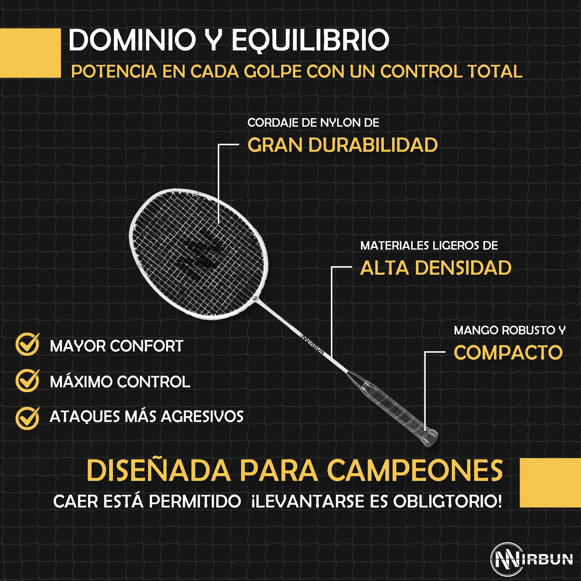 Set de Bádminton 4 Jugadores con Red 5,1 m Raquetas Profesionales Estructura Metálica Juego Familiar