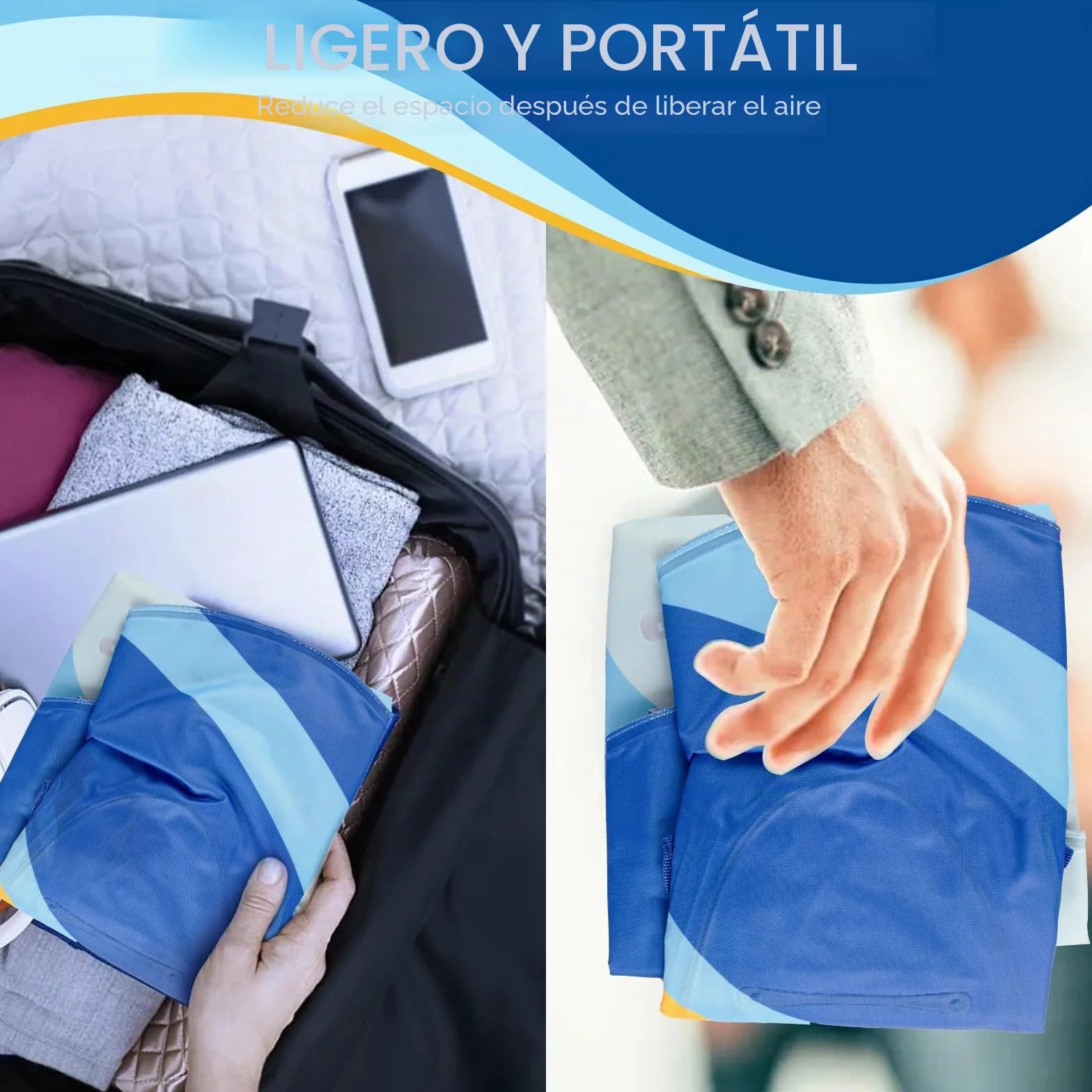 Tabla de Bodyboard Hinchable para Niños 75x65x15 cm con Asas Plegable
