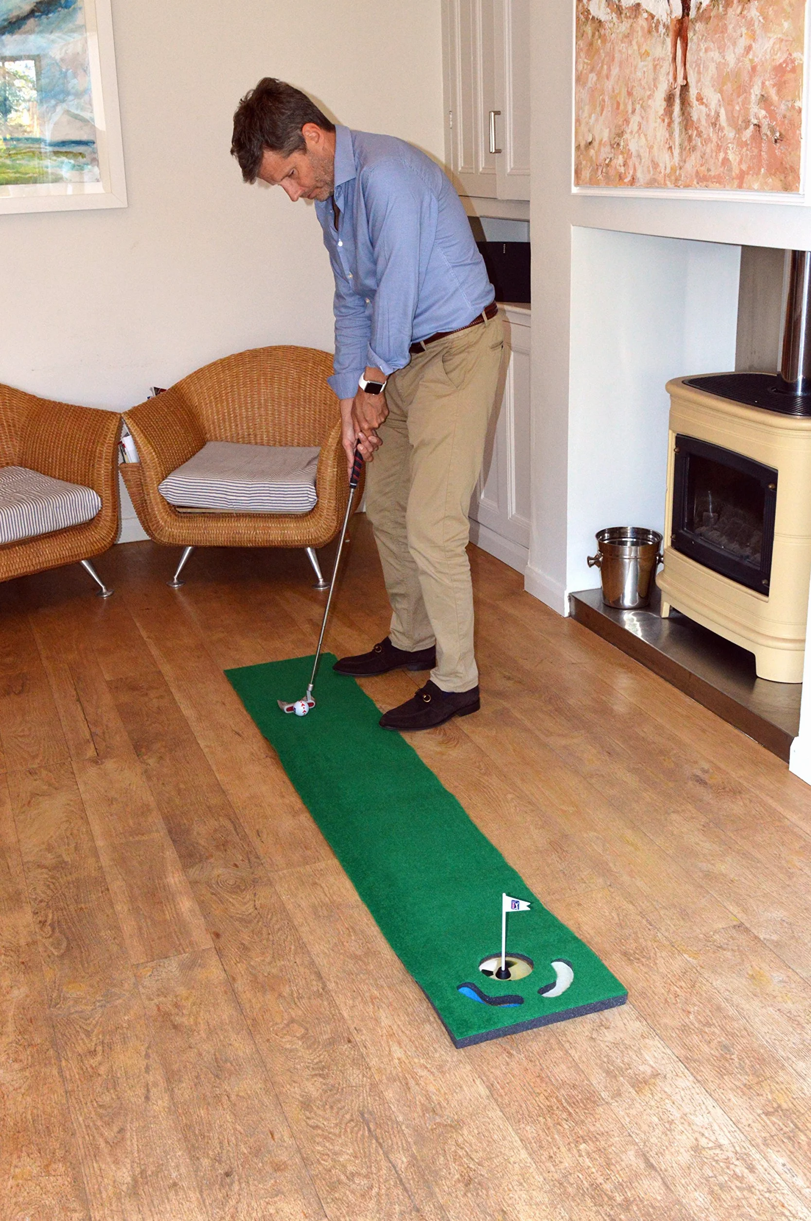 PGA Tour Pelota Alineación Herramienta Alfombrilla Putting Bola Guía 6 Pies Verde