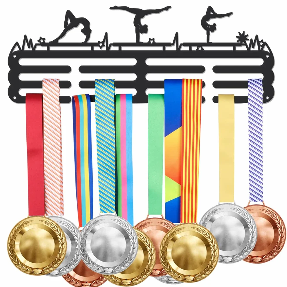 SUPERDANT Soporte para medallas de gimnasia montado en la pared, exhibición de hierro, regalo para gimnastas