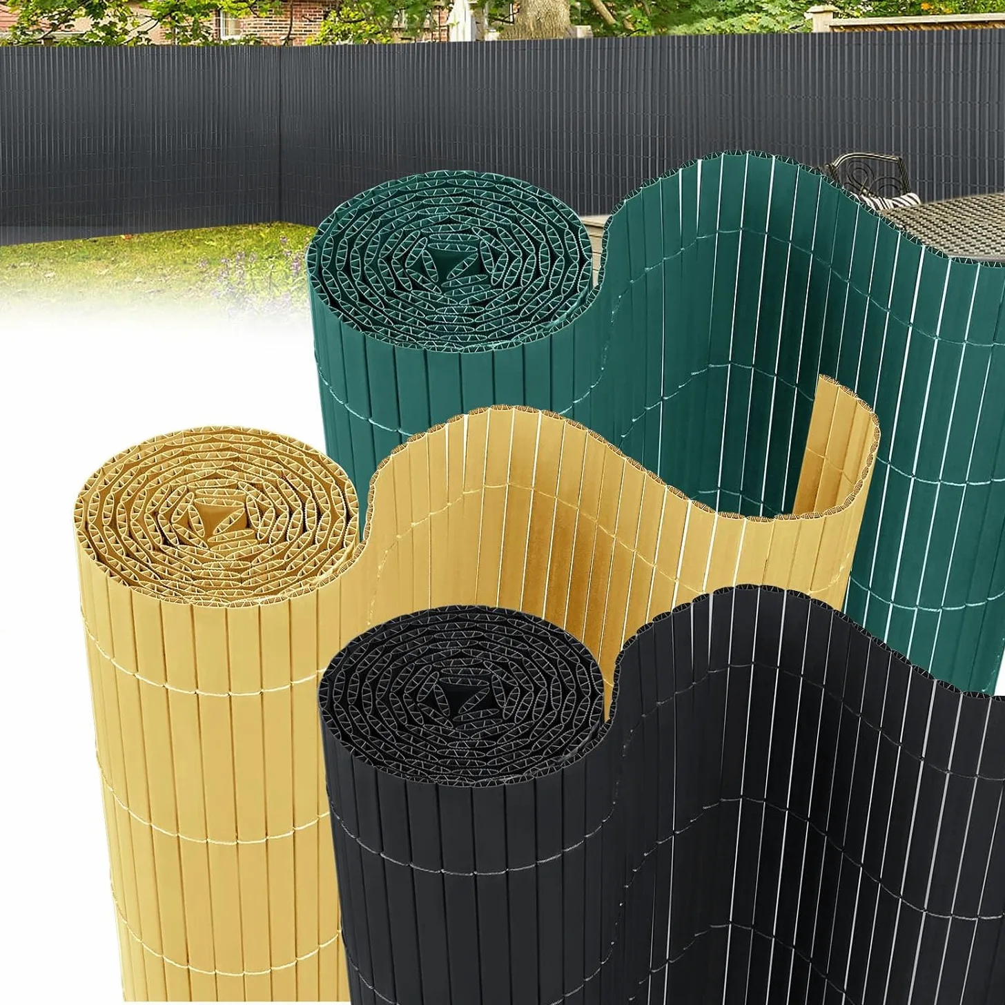 FIVMEN Esterilla de protección visual de PVC, 200 x 500 cm, para balcón, valla con bridas, protección visual, protección visual, protección contra el viento, impermeable, sin agujeros, para jardín o