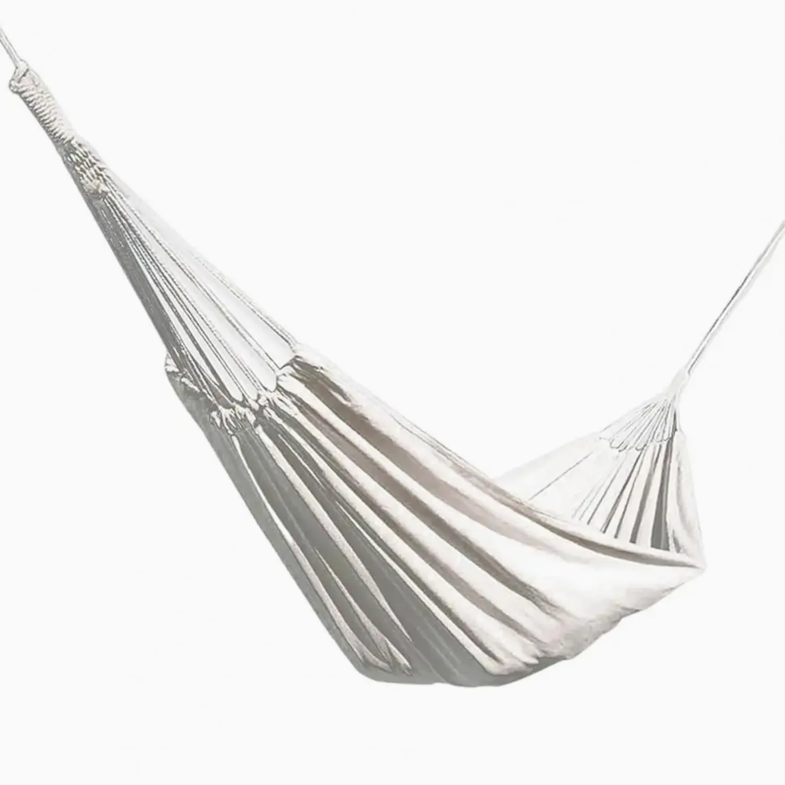 Hamaca colgante blanca con fuerte carga con cuerda de amarre, bolsa de almacenamiento de lona para una sola persona doble, hamaca gruesa para exteriores (color: B 200 x 150 cm)