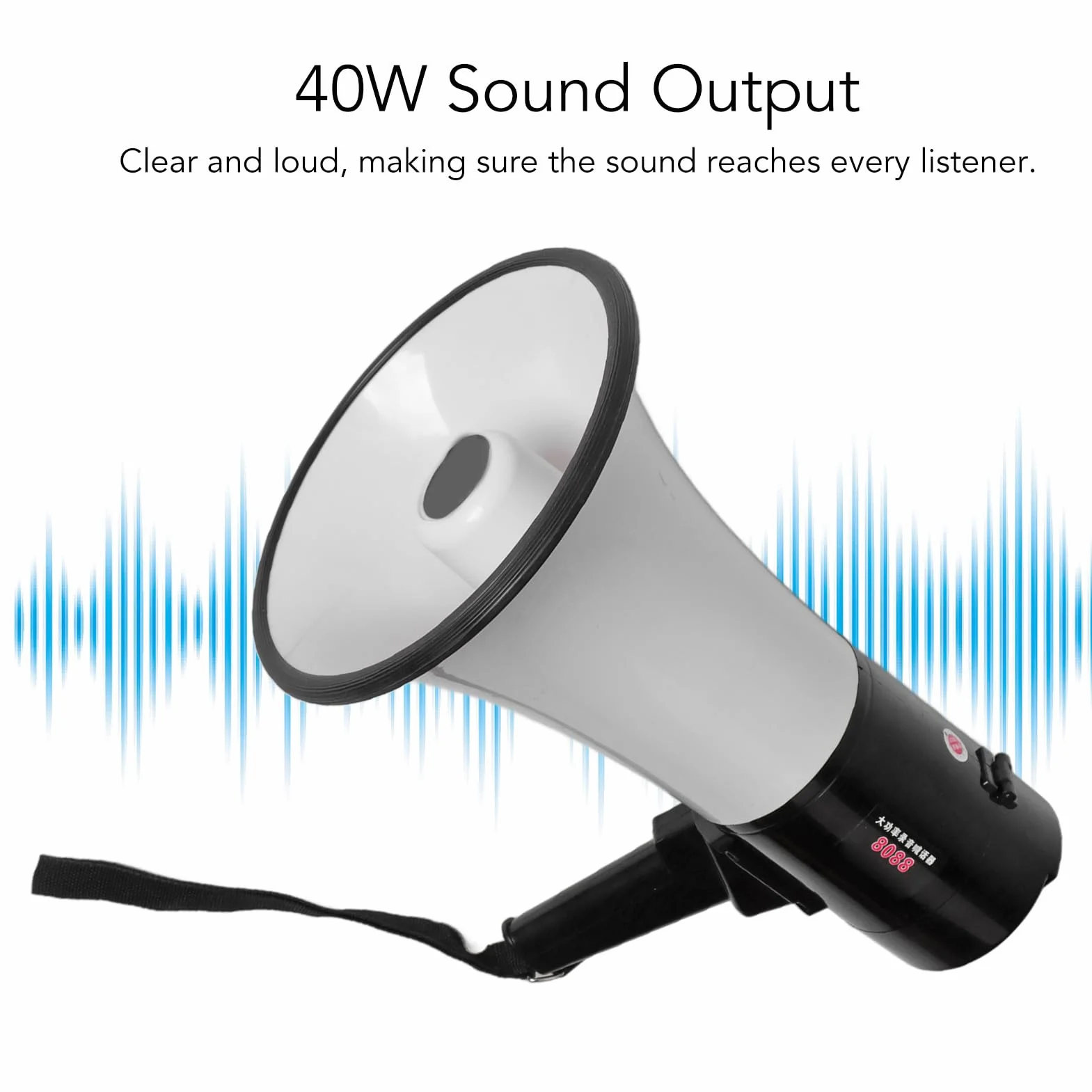 Greensen Altavoz Portátil Megáfono 40 W Batería Litio Recargable Amplificación Exterior Grabación Reproducción Mensajes