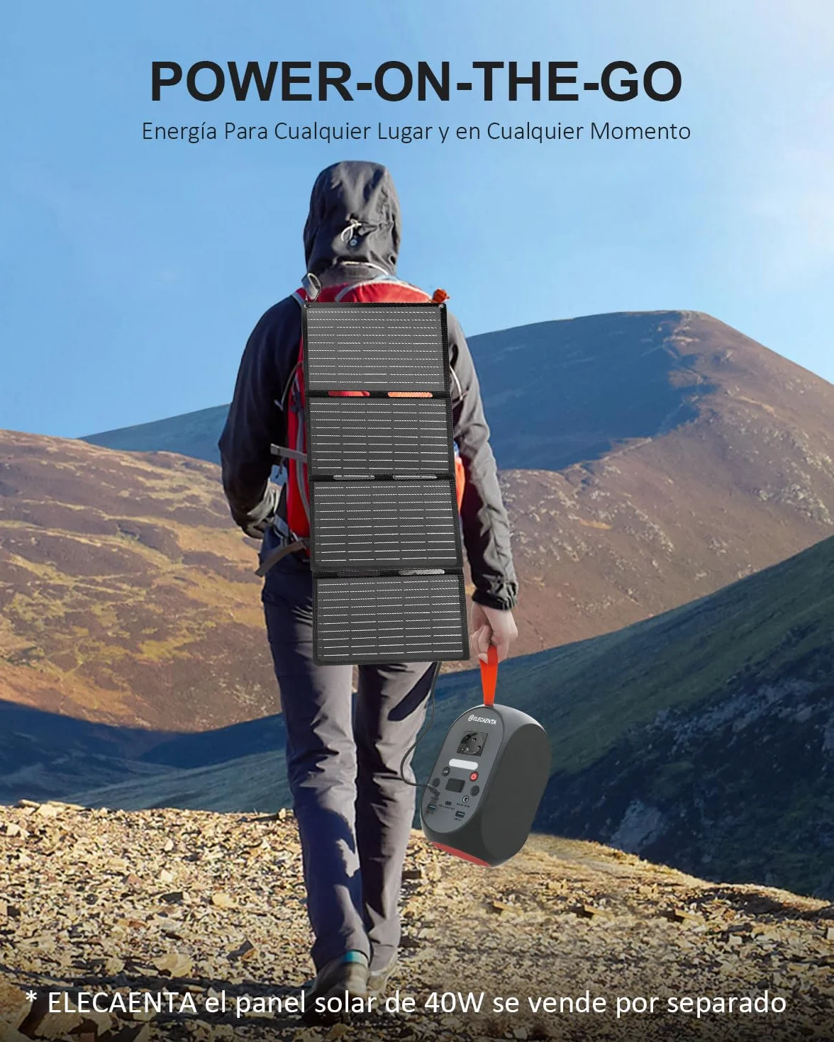 Estación de energía portátil de 99Wh, Generador Solar Portátil LiFePO4 Batería Salidas de CA 120W(Pico 200W) Respaldo de Batería con Linterna LED para Camping, Viajes, Autocaravanas, Hogar, Emergenza