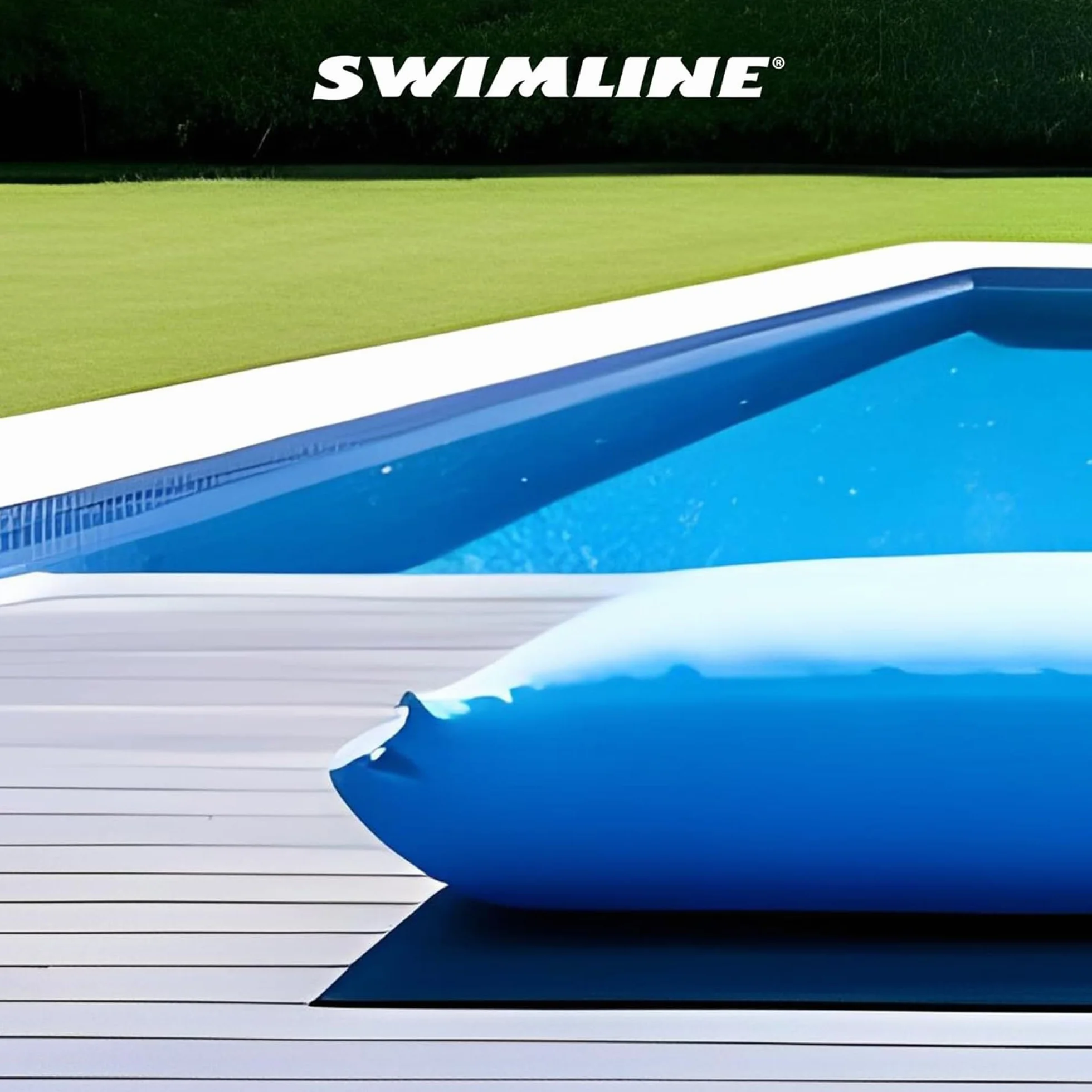 Swimline HYDROTOOLS - Almohada de Aire para albercas sobre el Suelo, Cubierta de Invierno, cojín de 4 x 8 pies, Kit de Cierre de Piscina, Resistente al frío, Accesorios de Almohadas Gruesas para