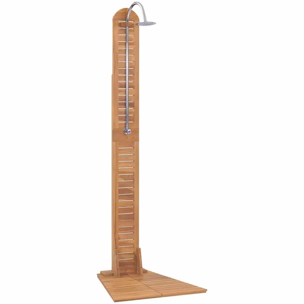 vidaXL Ducha Jardín 70x75x204cm Baño Regadera Patio Piscina Madera Maciza Teca