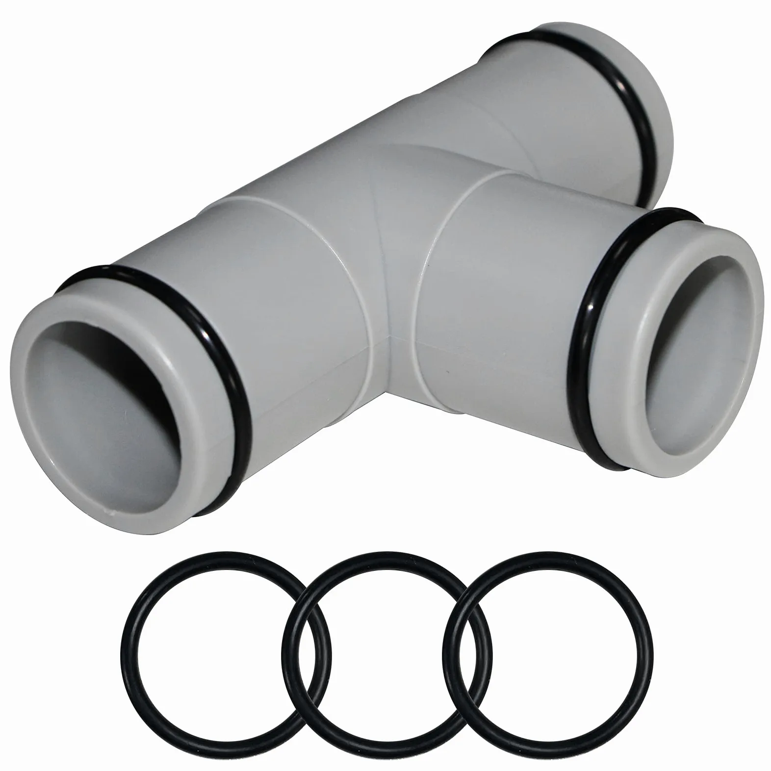 Adaptador de manguera de repuesto para bomba de piscina de 3,25 cm de diámetro, junta en T, gris (3 interfaces)
