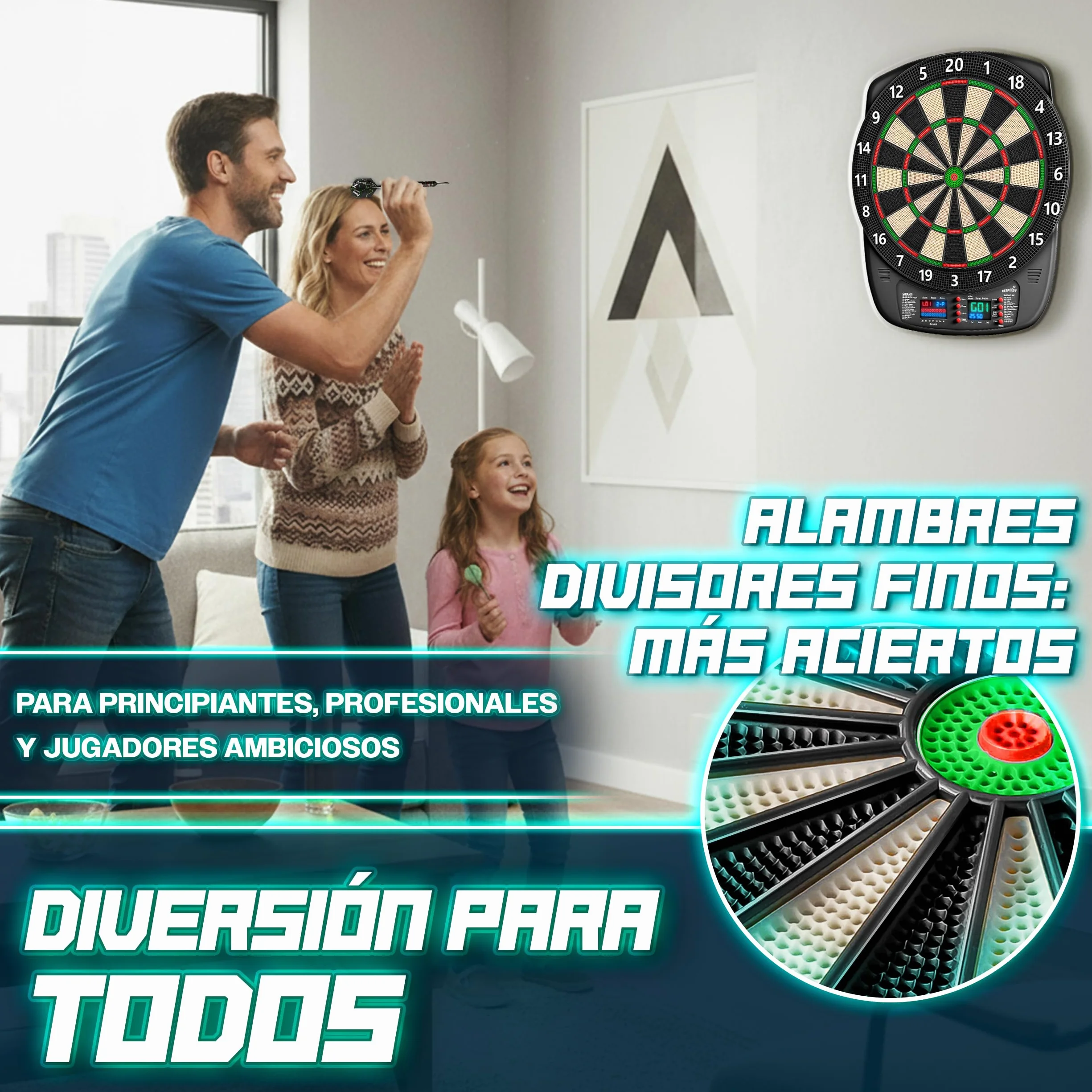 RE:SPORT Diana electrónica profesional 12 dardos 24 plumas Pro 100 puntas máquina de dardos electrónica 1-8 jugadores 427 variantes