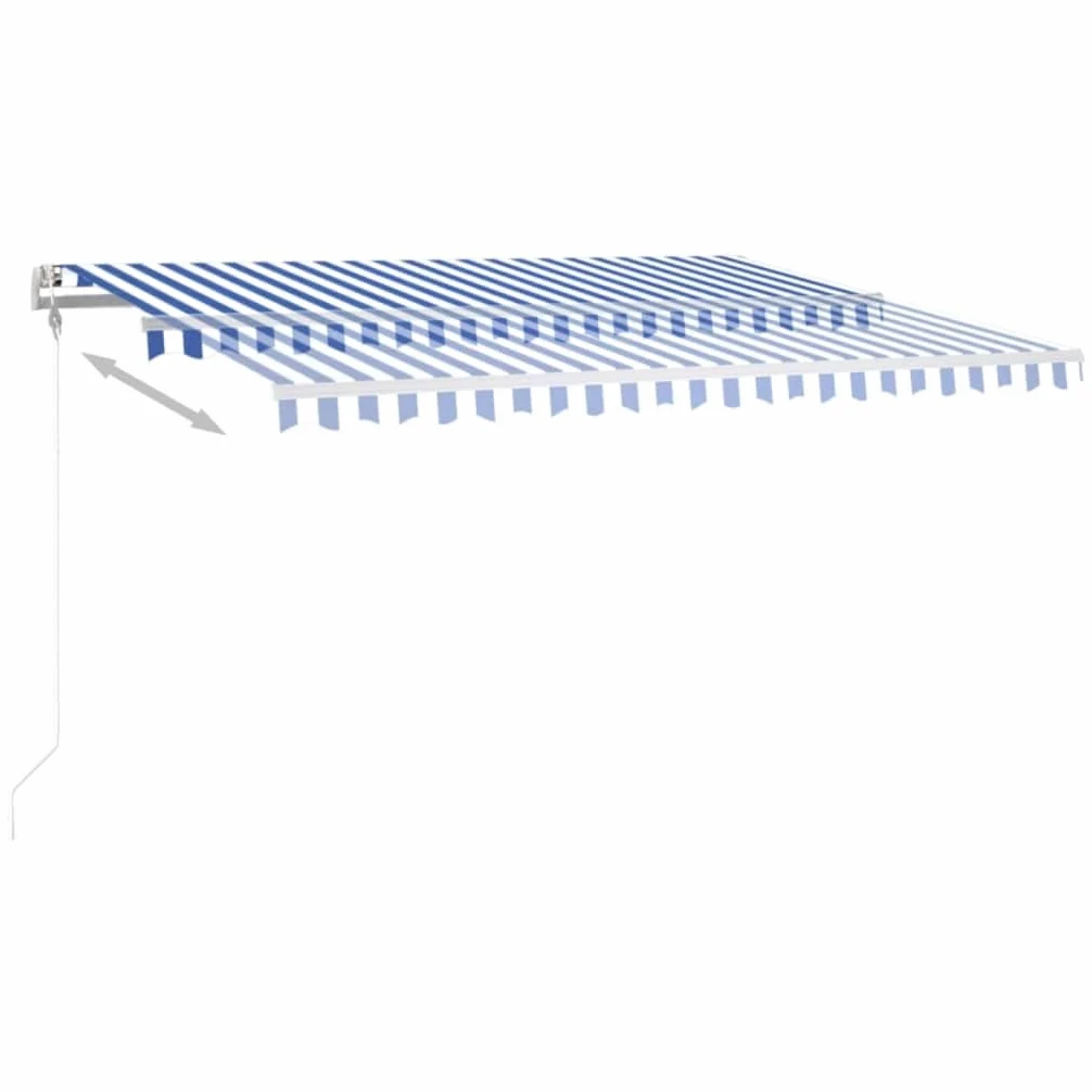 Toldo articulado automático con sensor de viento LED, 450 x 300 cm, marco de aluminio con recubrimiento de polvo, protección solar resistente a los rayos UV y al agua, para terraza, balcón
