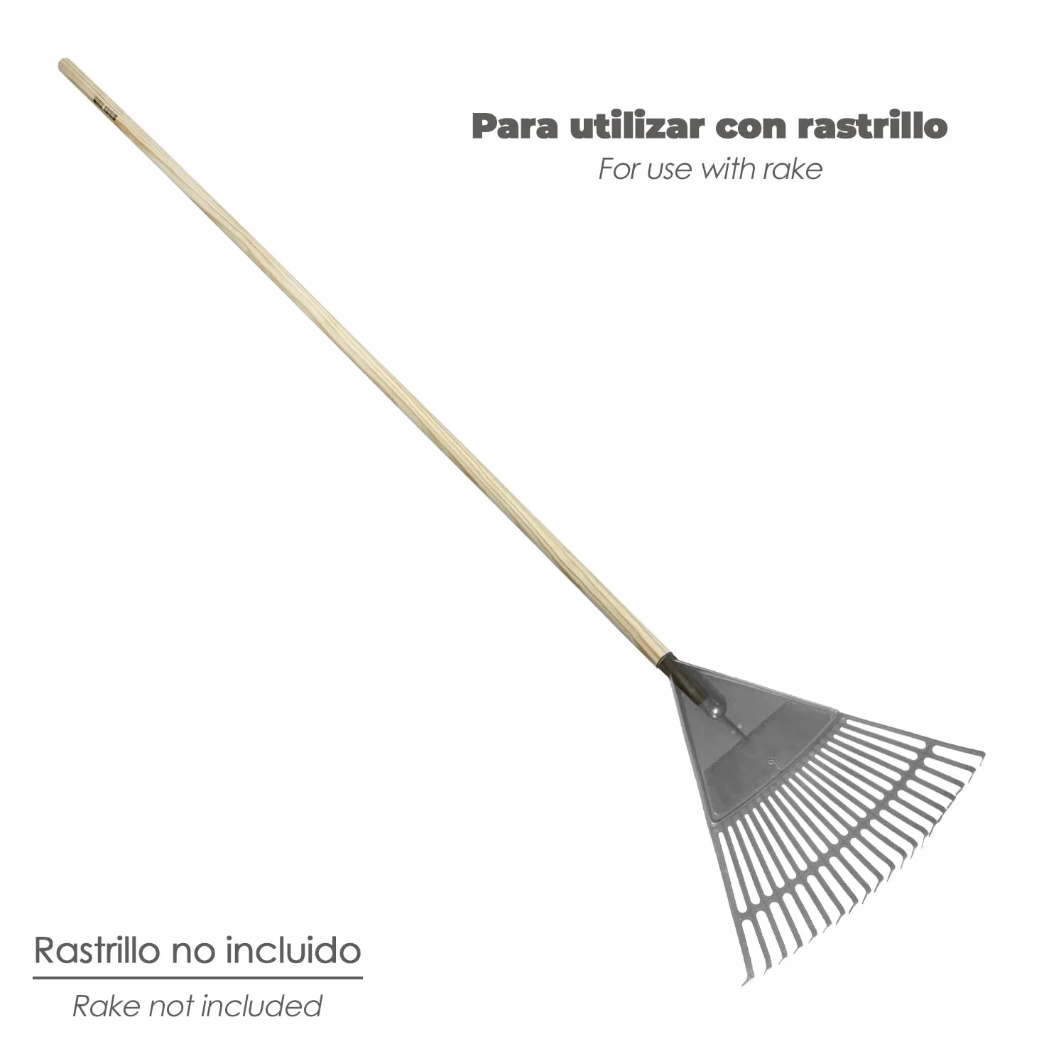 Mango madera conico 1500x28 mm. rastrillo plástico