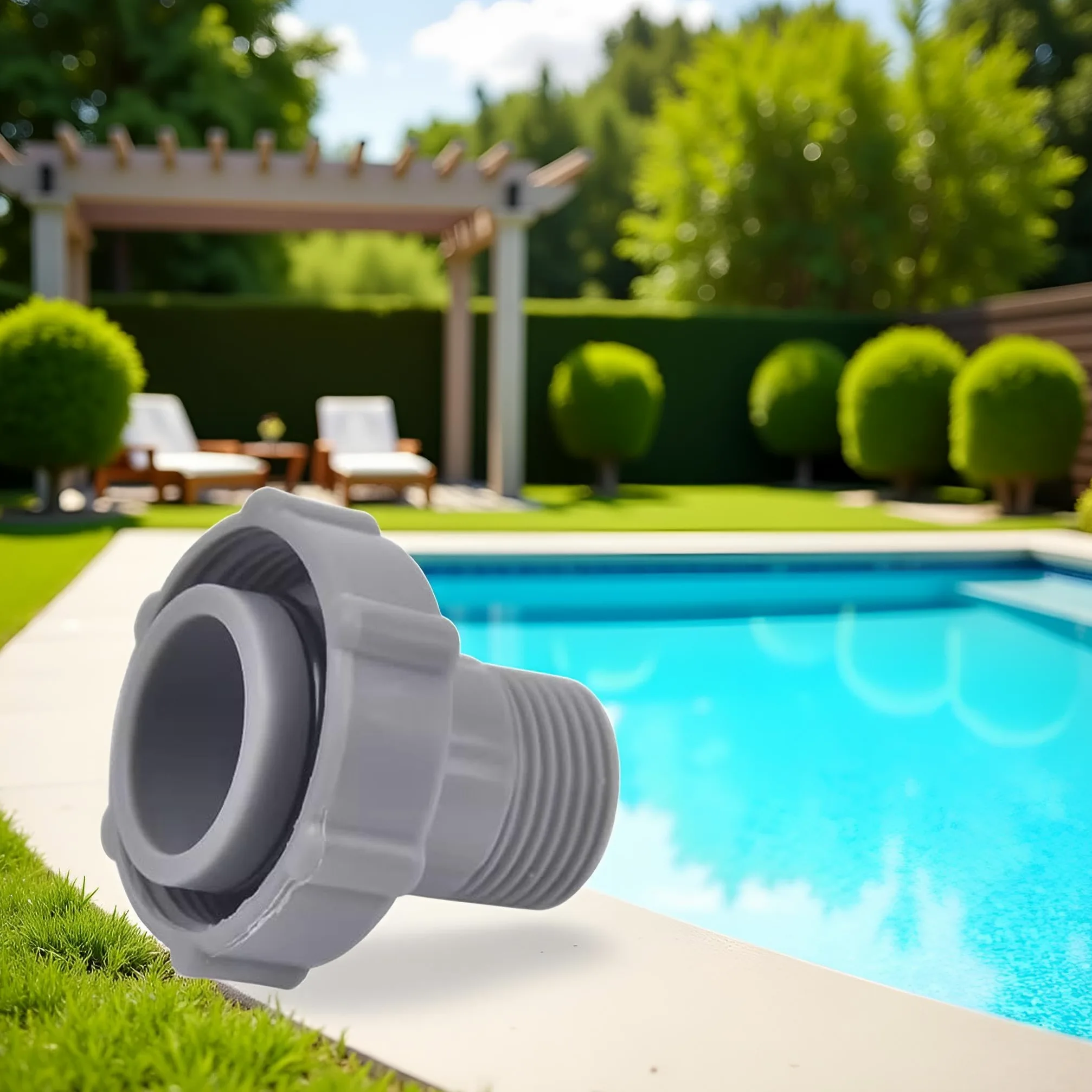 1 conector de manguera de piscina gris para P6A1420 P6D1420 P6H1420 P6D1420 P6D1420ASS16 F4D019B-03B conexión sin fugas, sistema de drenaje de agua de piscina, piezas y accesorios pequeños (1.5