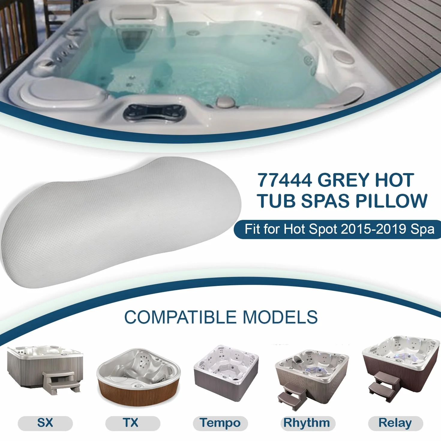 Paquete de 4 almohadas de repuesto 77444 para aguas termales, puntos calientes, Watkins Spas 2011-actual, 11.2 pulgadas de largo x 4 pulgadas de ancho, compatible con relé de modelo, Rhythm, Tempo,