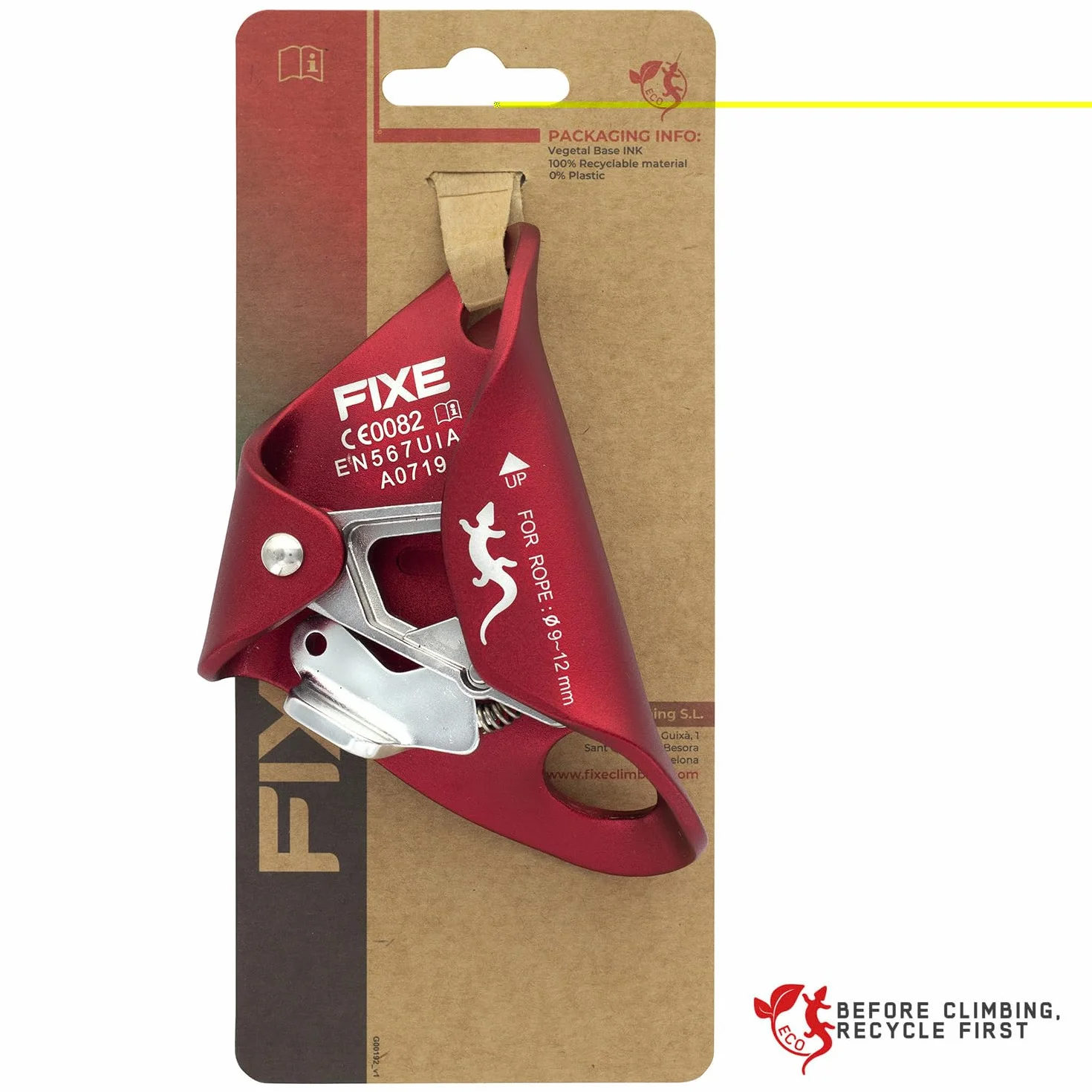 FIXE Bloqueador de Pecho DOME para Escalada, Ranura Autolimpieza, Cuerda 8-12 mm