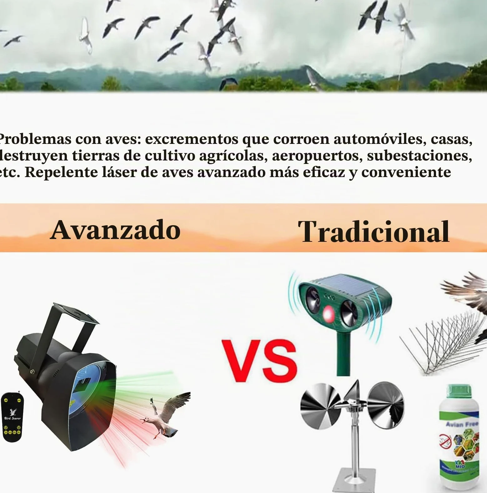 Repelente Láser Industrial para Aves, Ahuyentador De Aves Automático E Impermeable, Dispositivo Láser para Ahuyentar Pájaros En Aeropuertos, Ideal para Palomas, Estorninos Y Gorriones