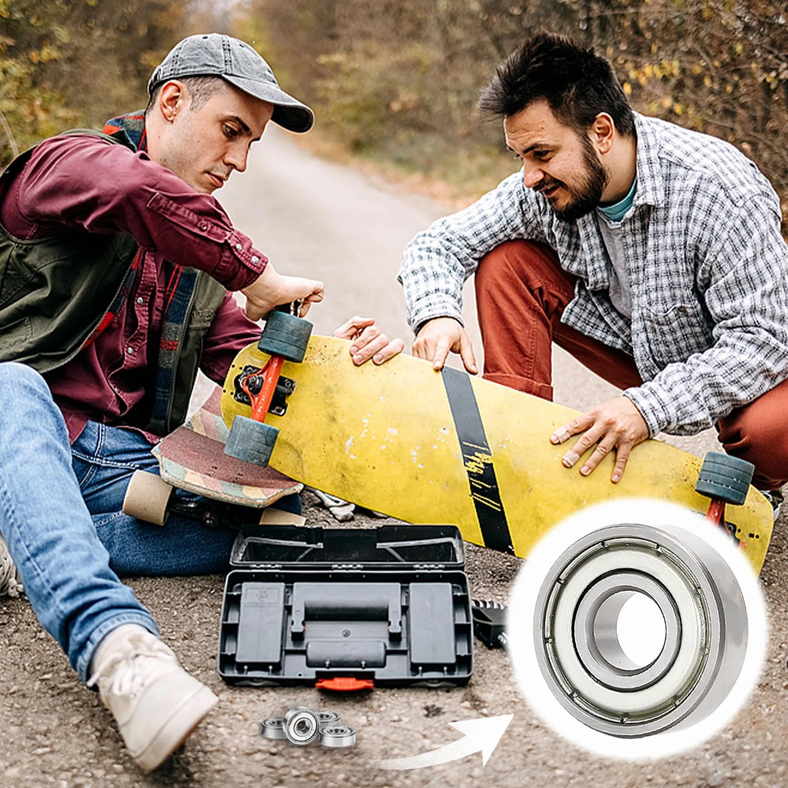 Rodamientos de bolas 608ZZ ABEC 7 metal para monopatín patinete