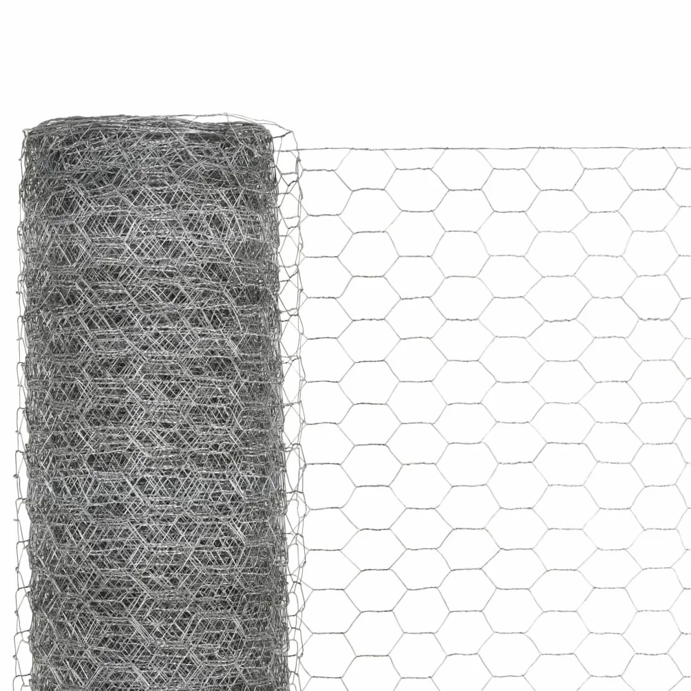 Valla de alambre de 25 x 1,5 m, acero galvanizado, hexagonal, 50 mm, plata, resistente, para jardín, valla para perros, gallinas, aves de corral, sauce, para exteriores