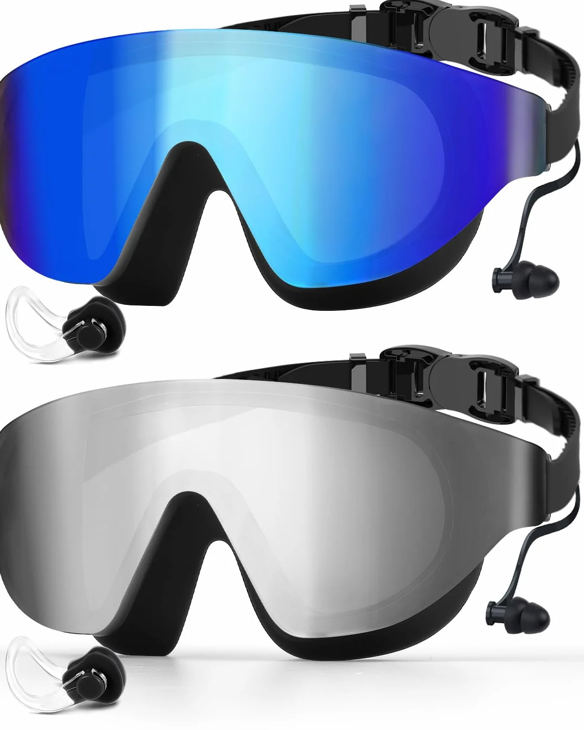 Gafas de Natación Zoomsnail Pack de 2 Adultos Niños Anti-vaho Sin Fugas Protección UV 180°