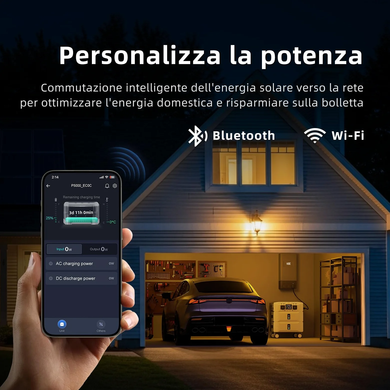 IEE 7680Wh Generador Solar con Panel 500W, 5000W Estación de Energía Portátil, Ampliable Hasta 10 kWh, App, 11 Puertos, Batería LiFePO4, Power Station para Camping, Caravana y Emergencias
