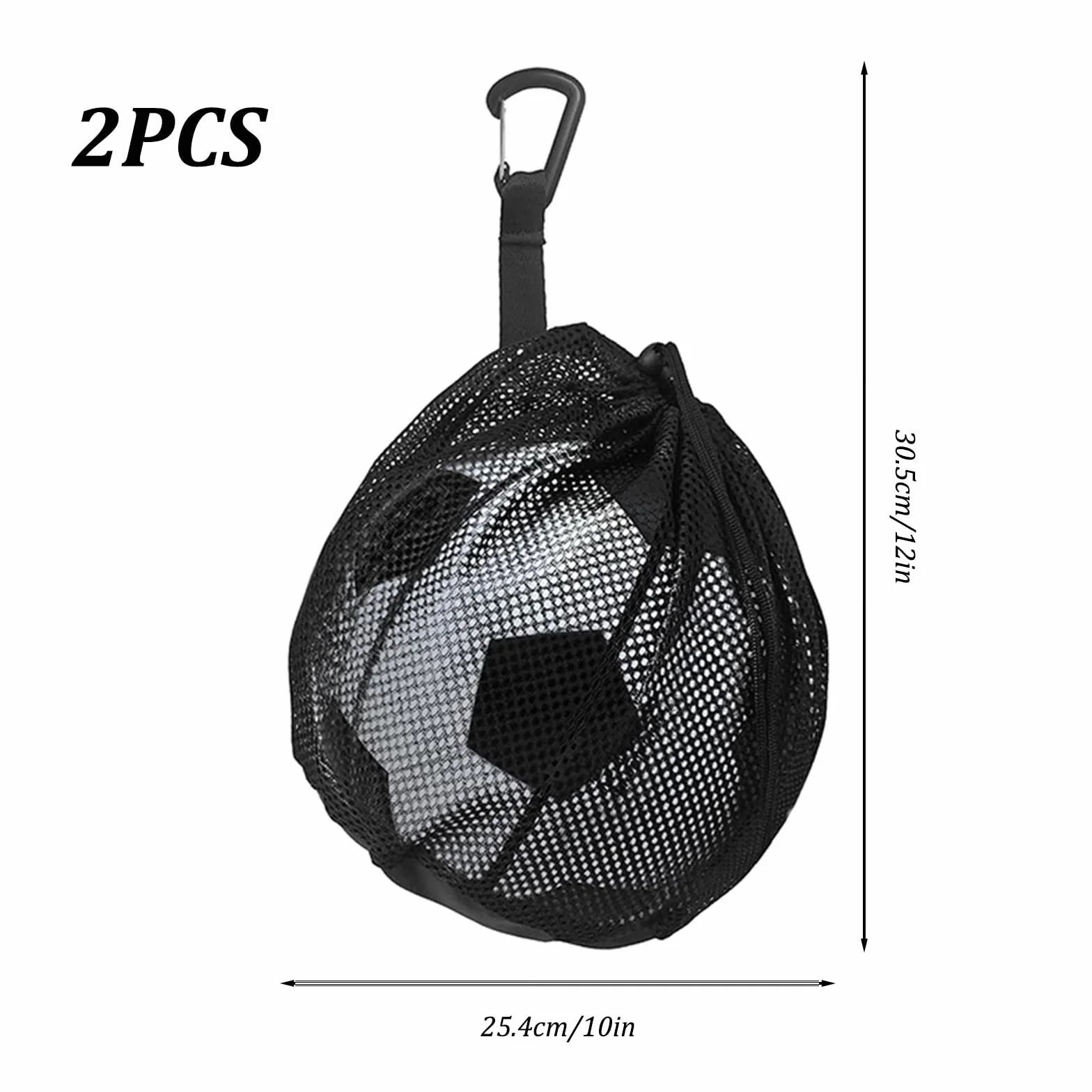 Bolsas de Malla para Pelotas, Bolsa de Red de Baloncesto con Cordón y Mosquetón