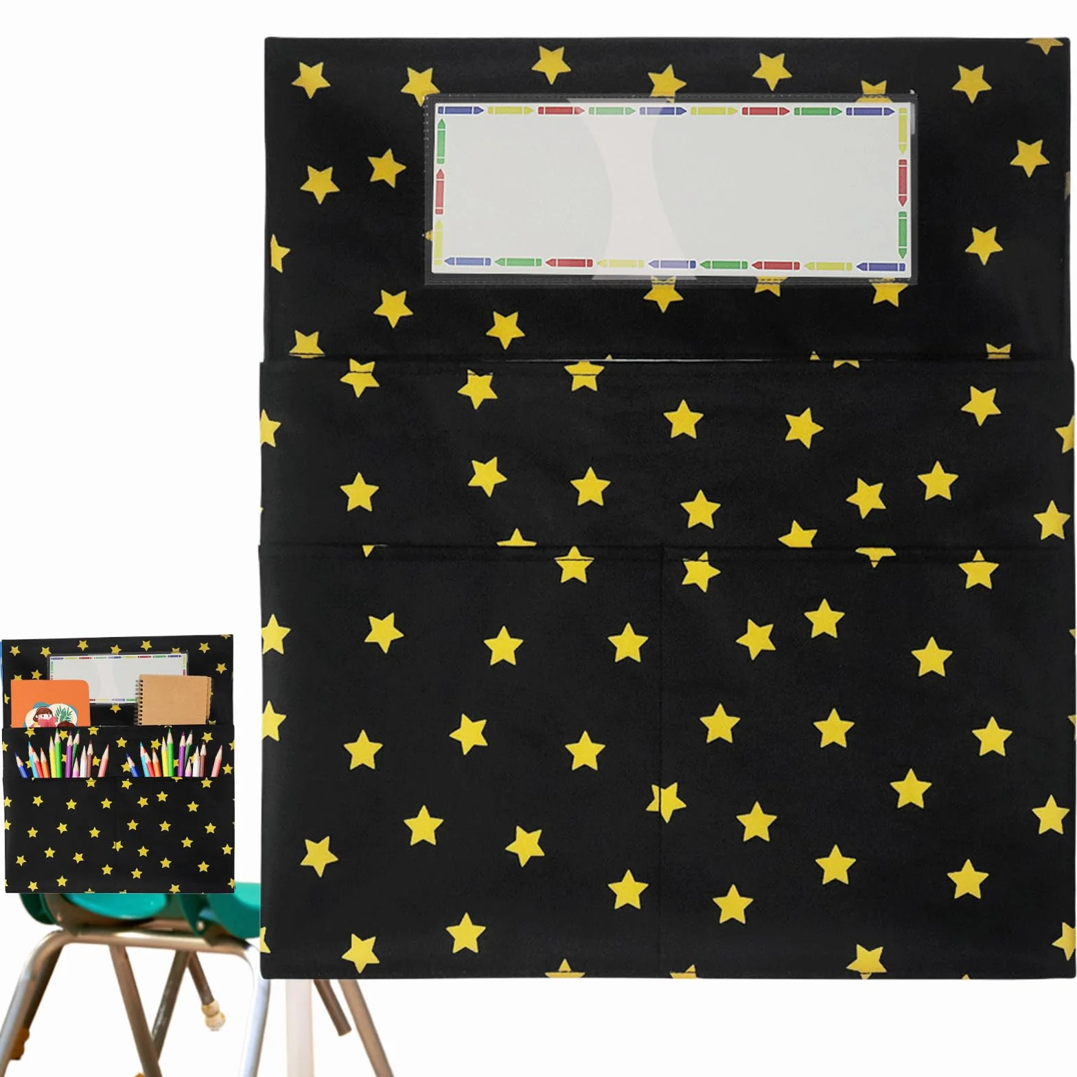 Organizador De Bolsillos Para Sillas De Clase Escolar Suministros Lectura Maestros Biblioteca